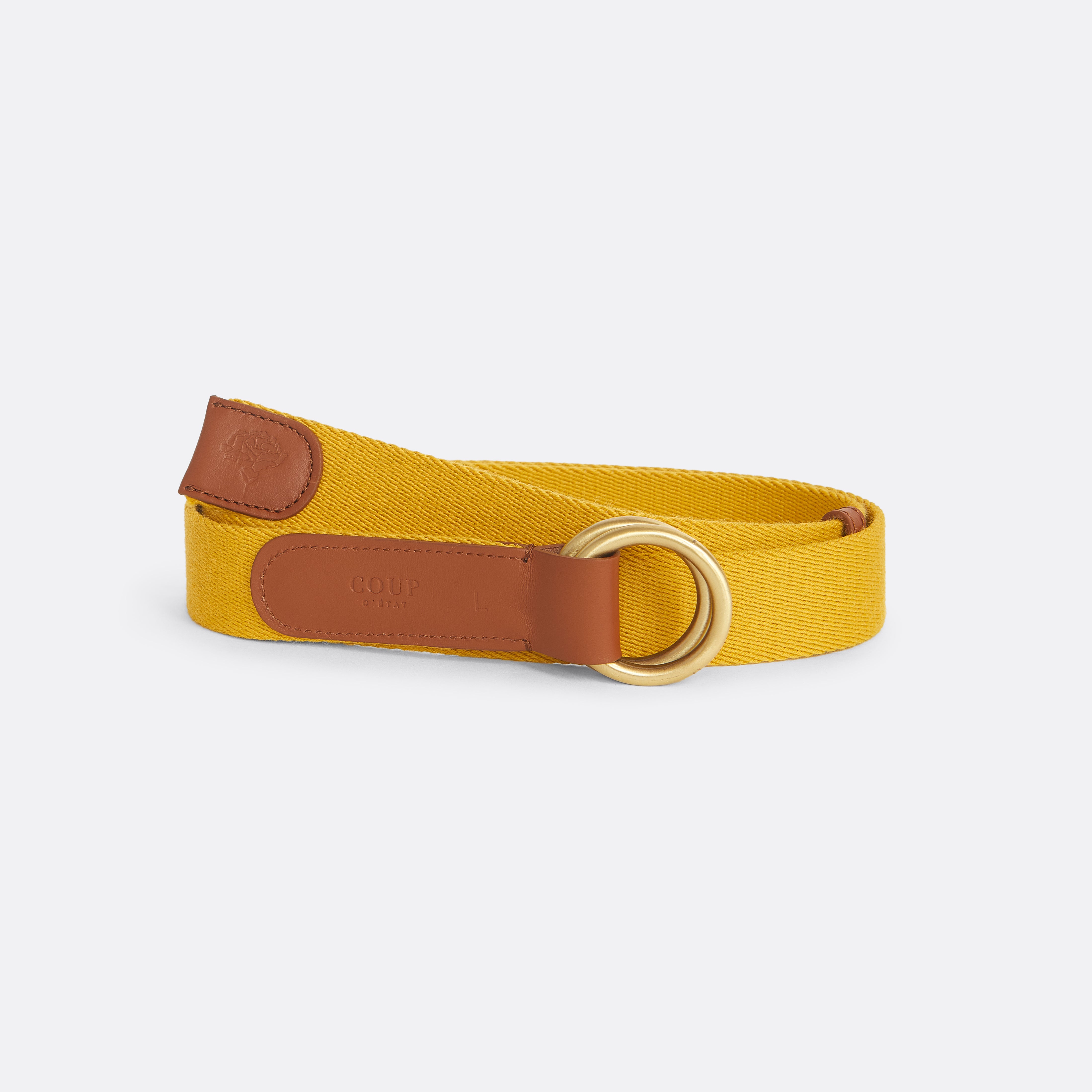 Yellow Canvas D-Ring Belt