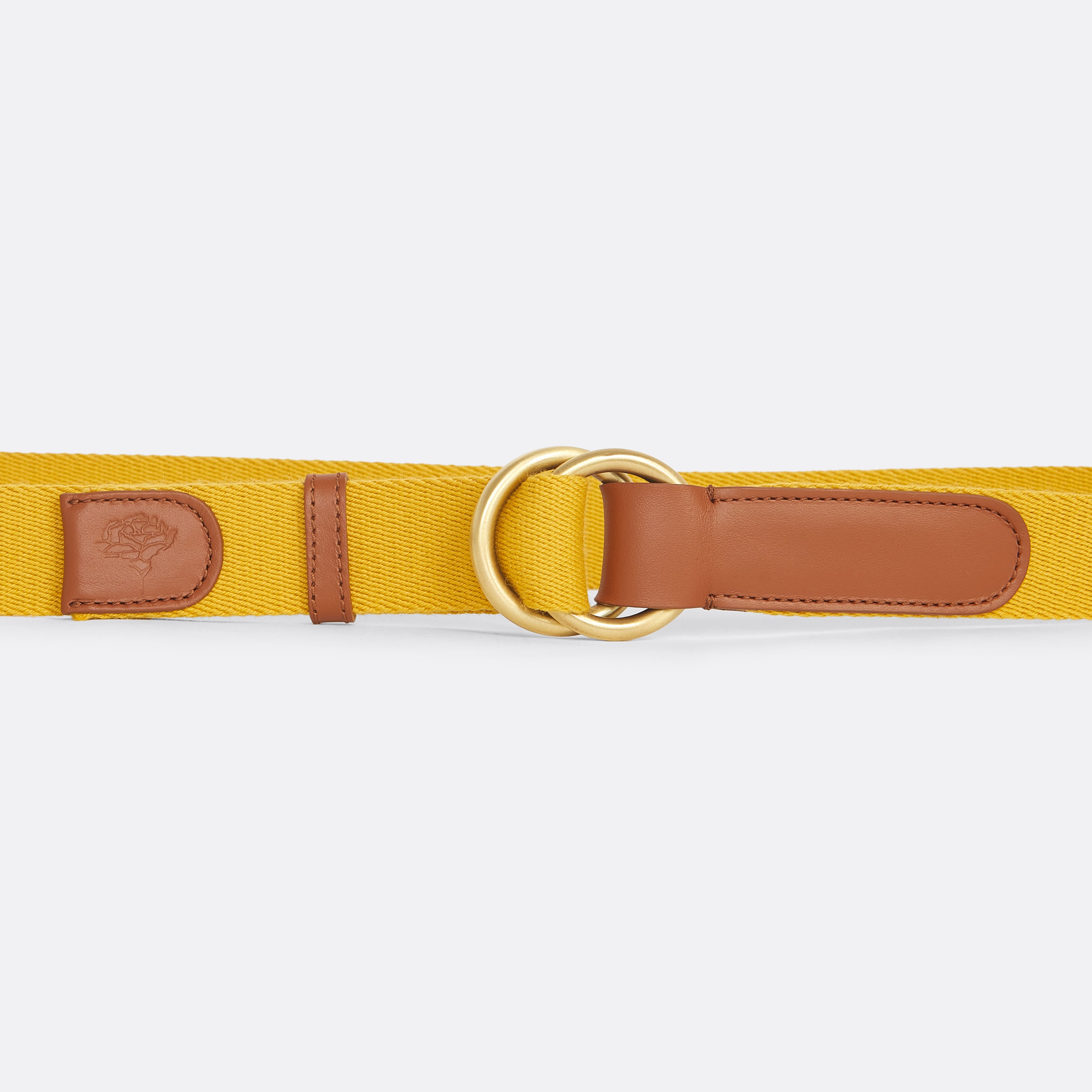 Yellow Canvas D-Ring Belt