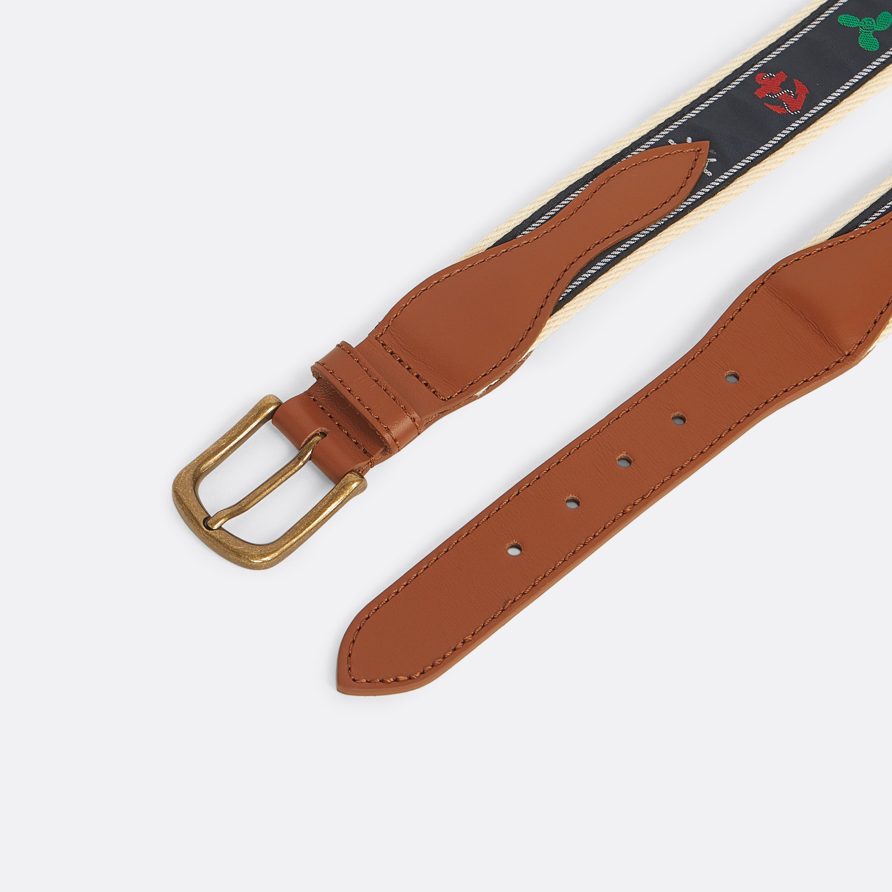 Beige Sailor Canvas Belt