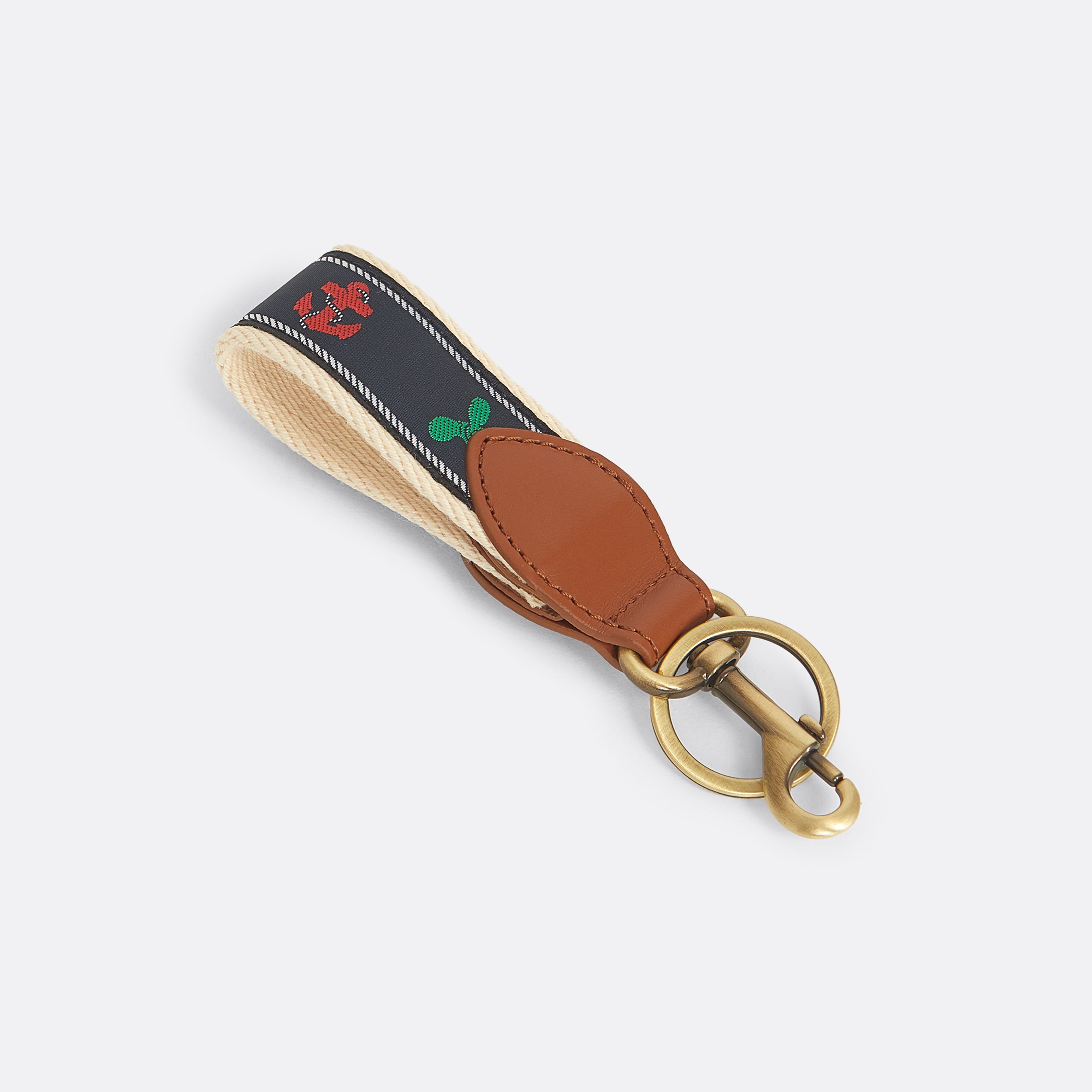 Beige Sailor Canvas Keychain