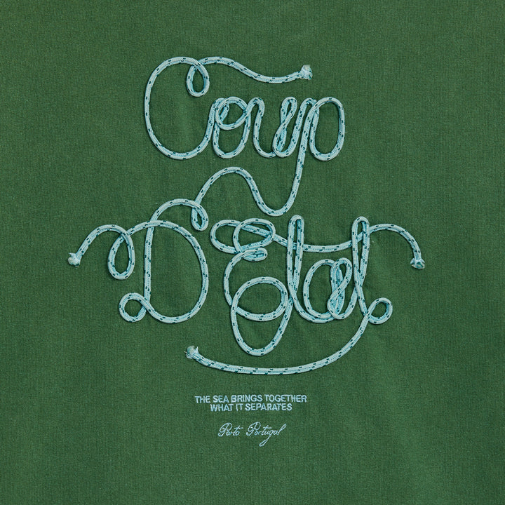 Sailing Rope Tee in Green - Baby Blue embroidery - Coup D'État Portugal