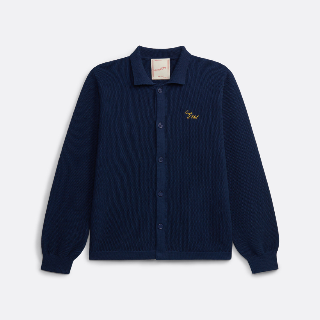 Knitted Long Sleeve Shirt Navy
