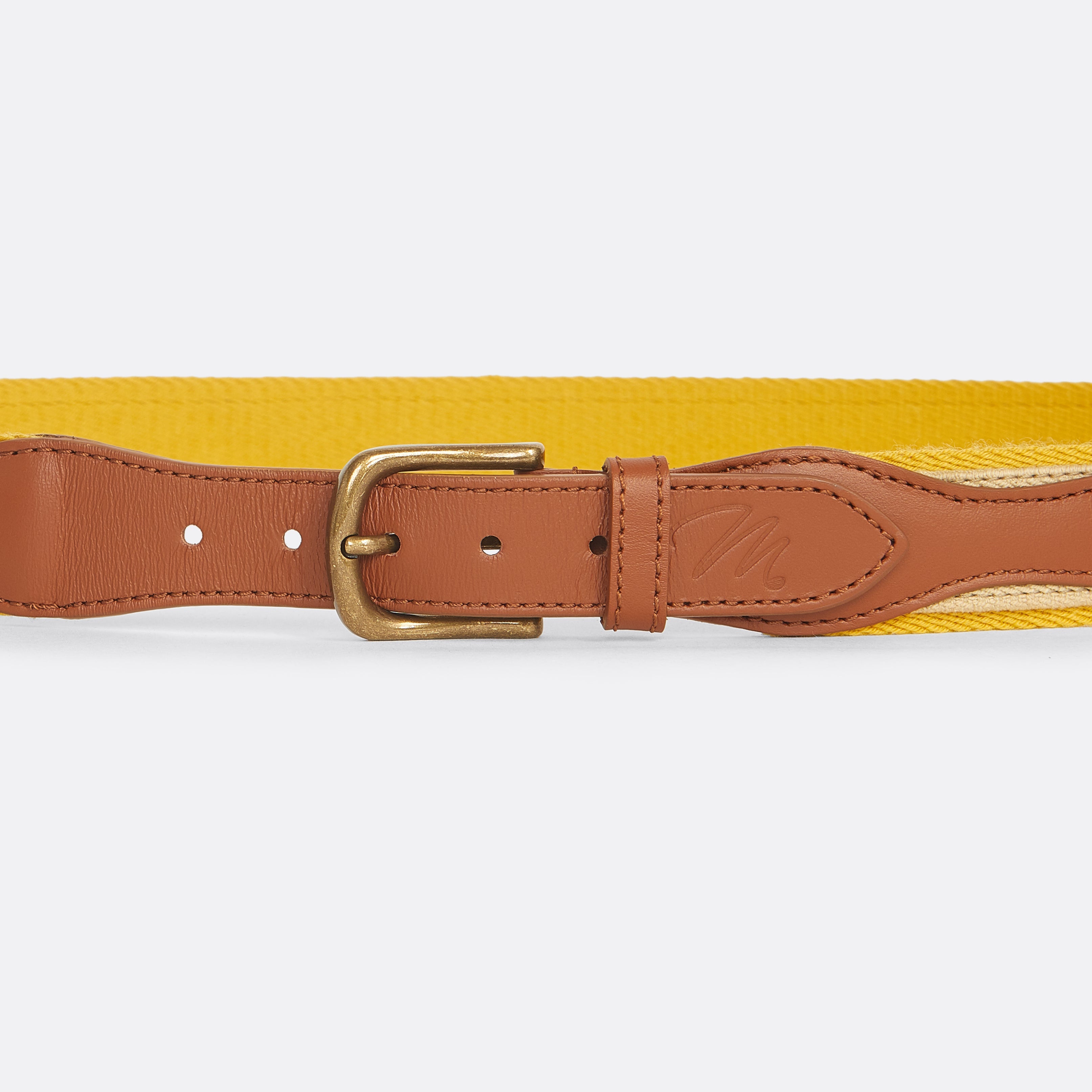 Canva Belt in Yellow - Leather and Canva - Coup D'État and Matize Golf collaboration - Portugal