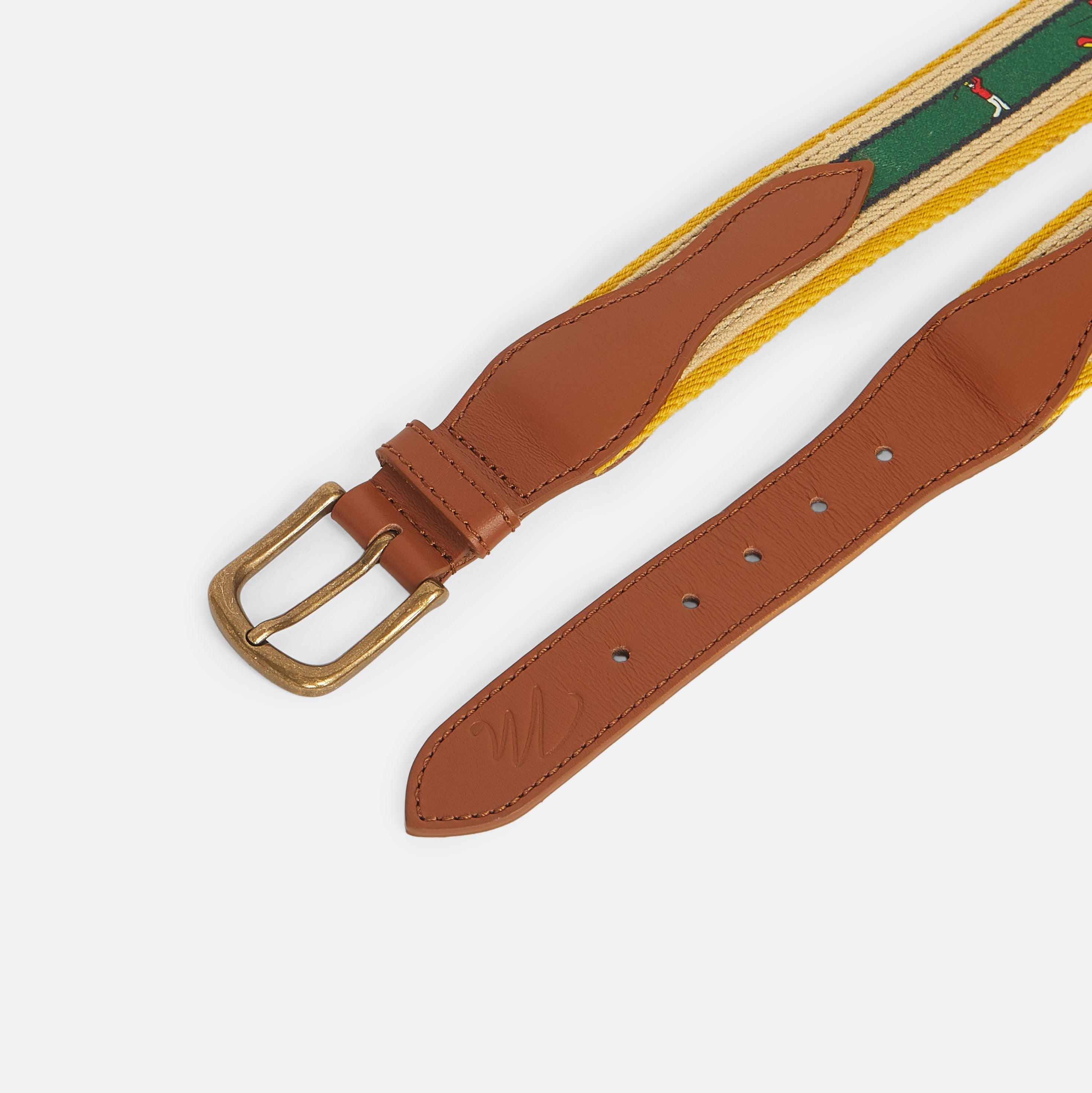 Canva Belt in Yellow - Leather and Canva - Coup D'État and Matize Golf collaboration - Portugal