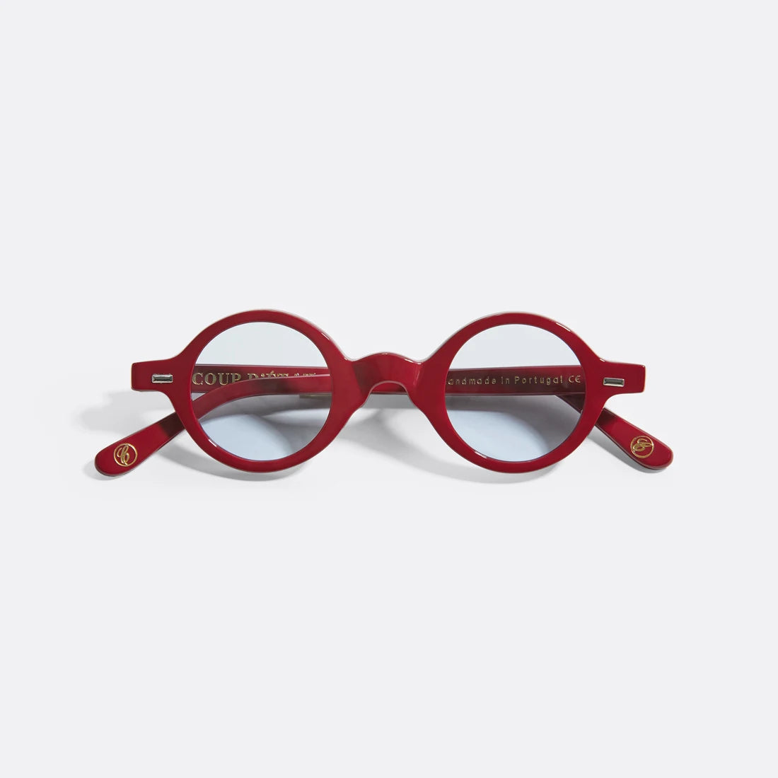 Sunglasses in Bordeaux and sheer blue lenses - Handcrafted -  Coup D'État Portugal