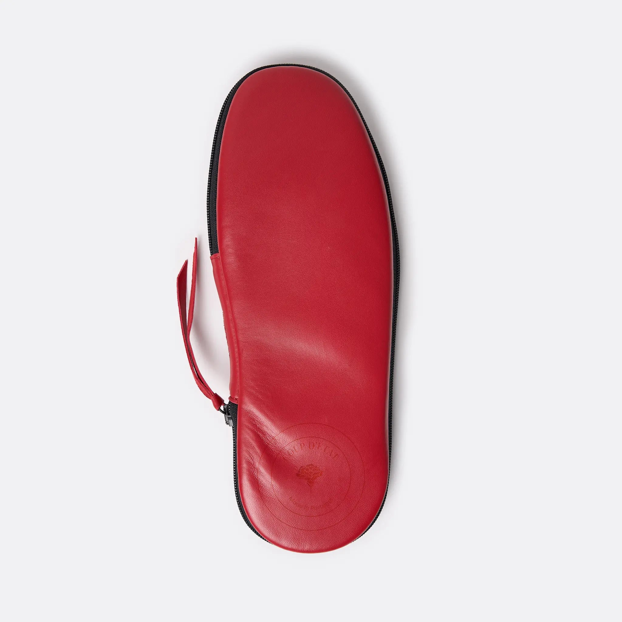Bedroom Slippers in Red Leather - Handrafted - Coup D'État Portugal