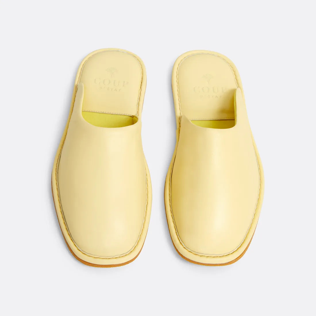 Bedroom Slippers in Yellow - Handcrafted Leather - Coup D'État Portugal