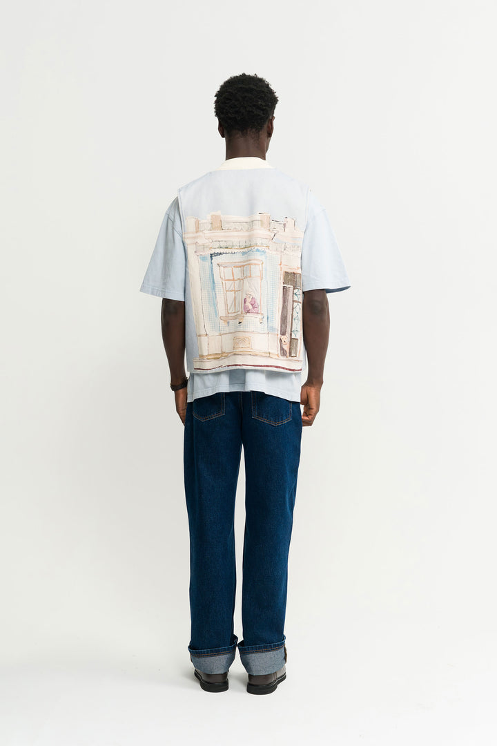 Reversible Vest - Male model - Off-White and All Over Print - Coup D'État Portugal