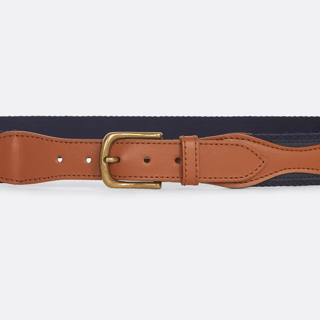 Classic Belt in Dark Blue Canva and Leather - Handcrafted - Coup D'État Portugal