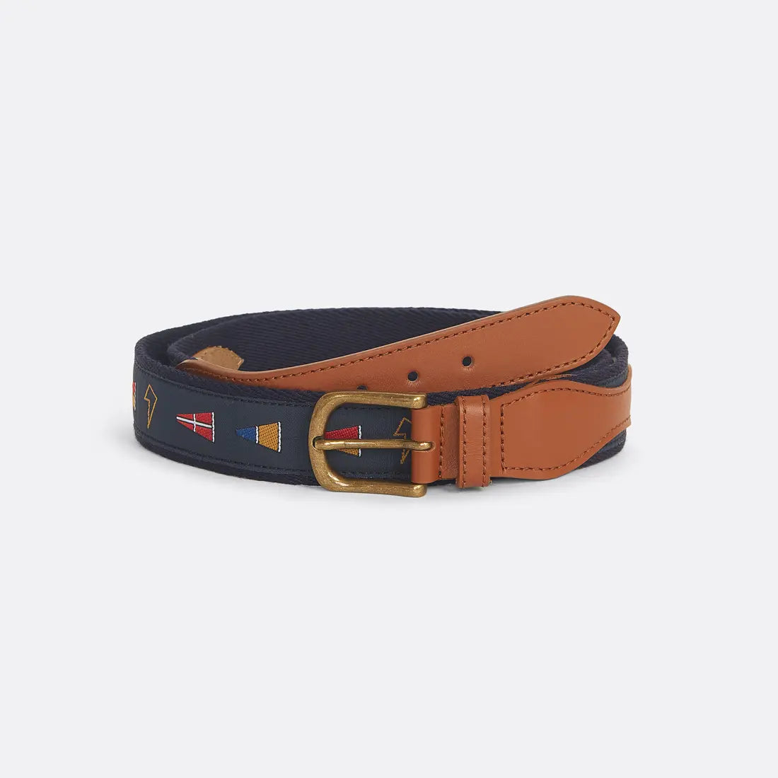 Classic Belt in Dark Blue Canva and Leather - Handcrafted - Coup D'État Portugal