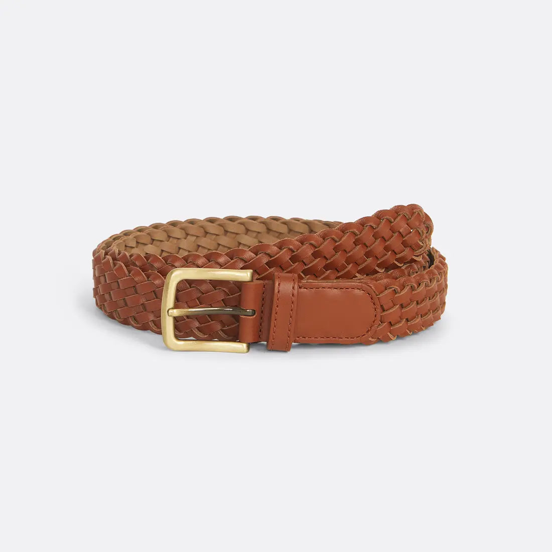Braided Belt in Camel - Handcrafted Leather - Coup D'État Portugal