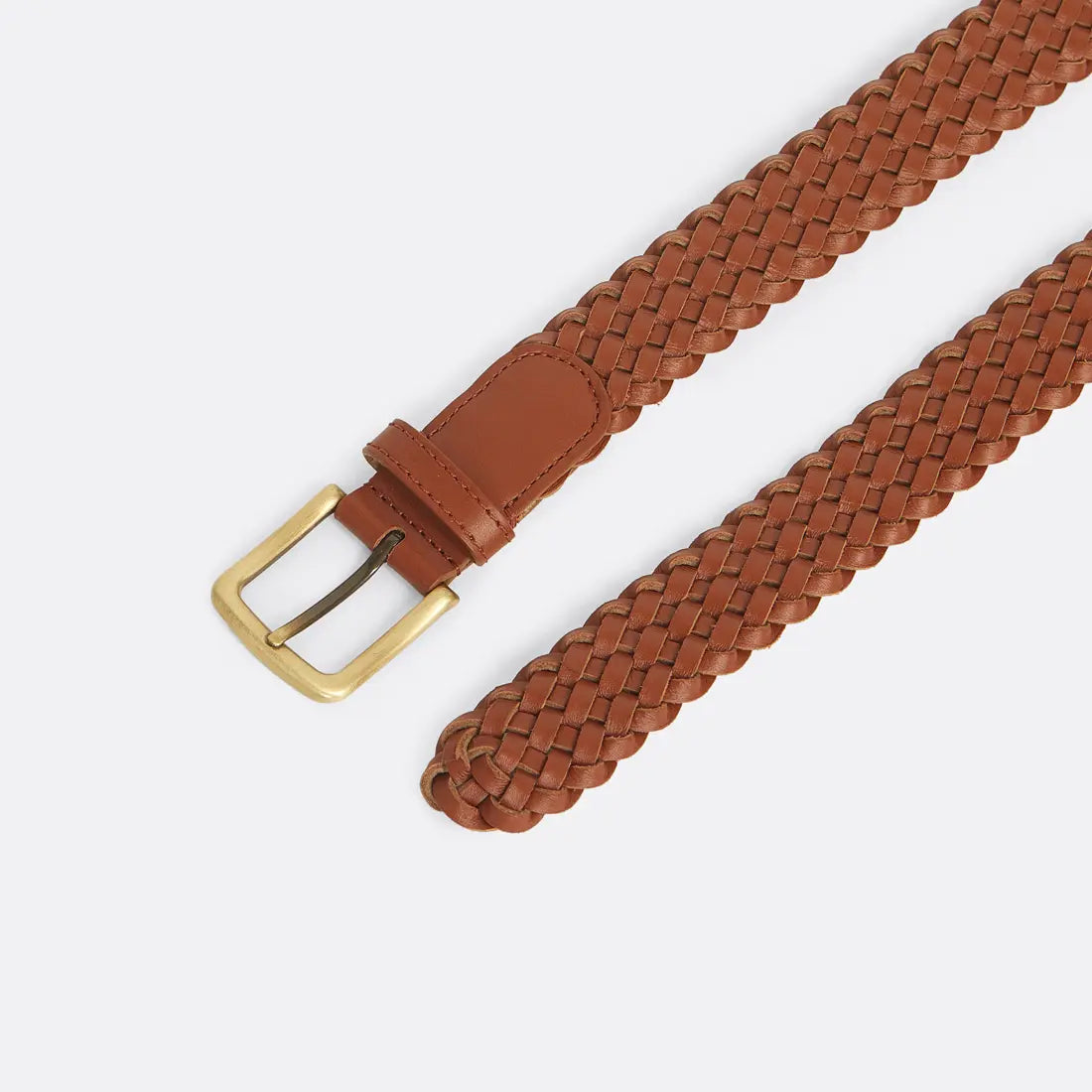 Braided Belt in Camel - Handcrafted Leather - Coup D'État Portugal