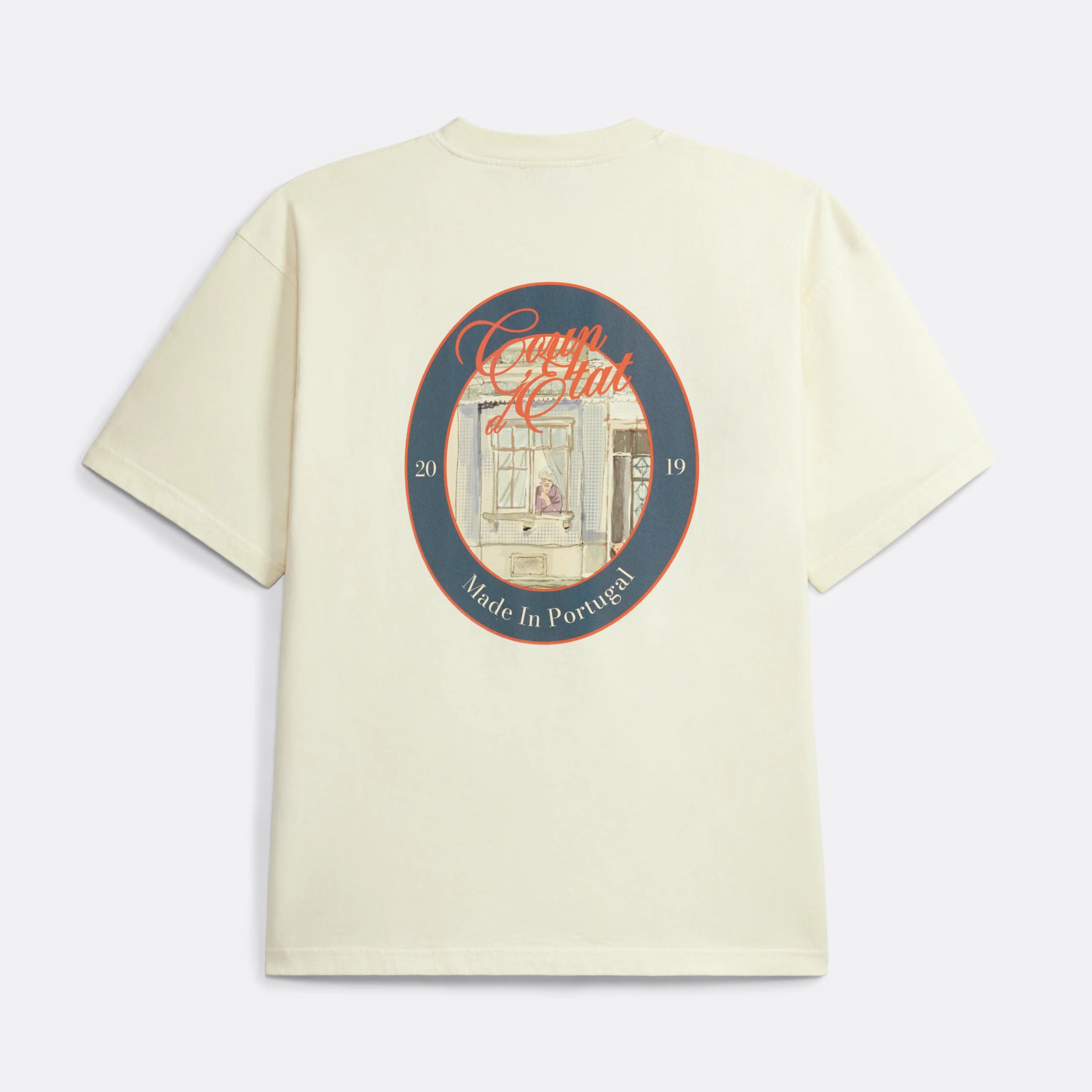 By The Window T-shirt in Off-white - Back Print - Coup D'État Portugal