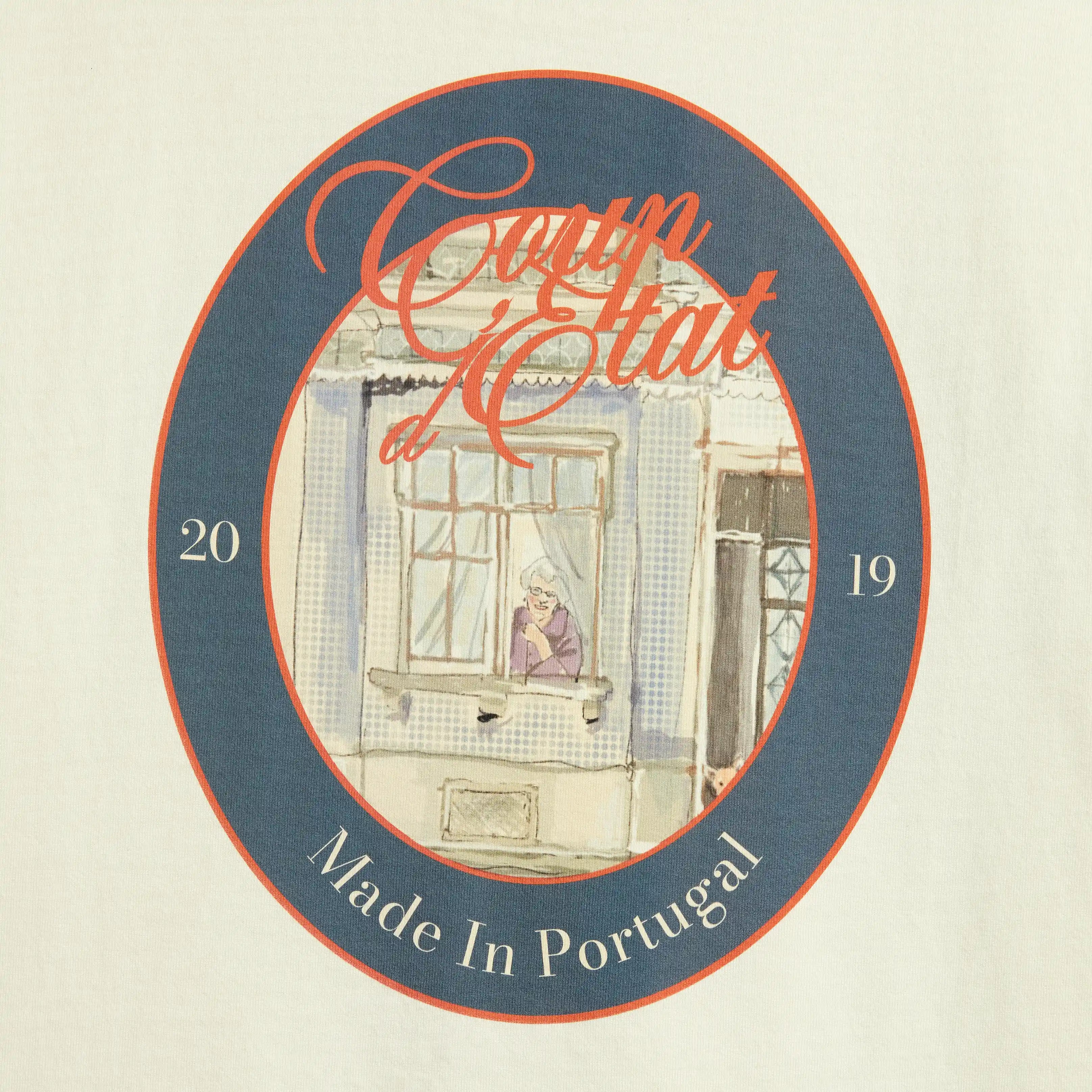 By The Window T-shirt in Off-white - Back Print - Coup D'État Portugal