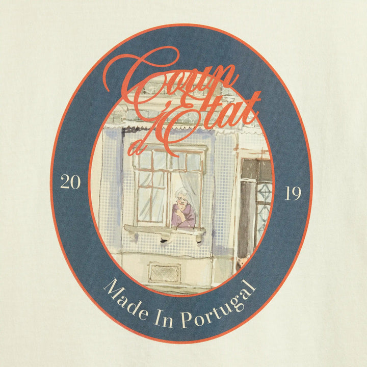 By The Window T-shirt in Off-white - Back Print - Coup D'État Portugal