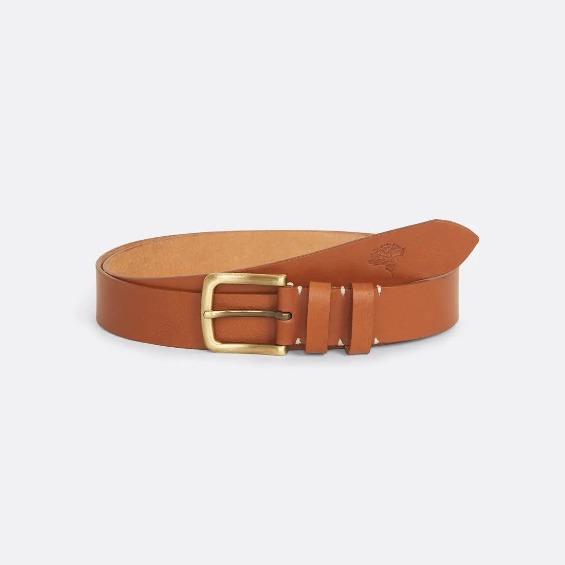 Classic Leather Belt in Camel  Handcrafted - Coup D'État Portugal