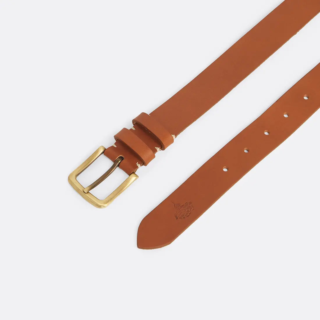 Classic Leather Belt in Camel  Handcrafted - Coup D'État Portugal
