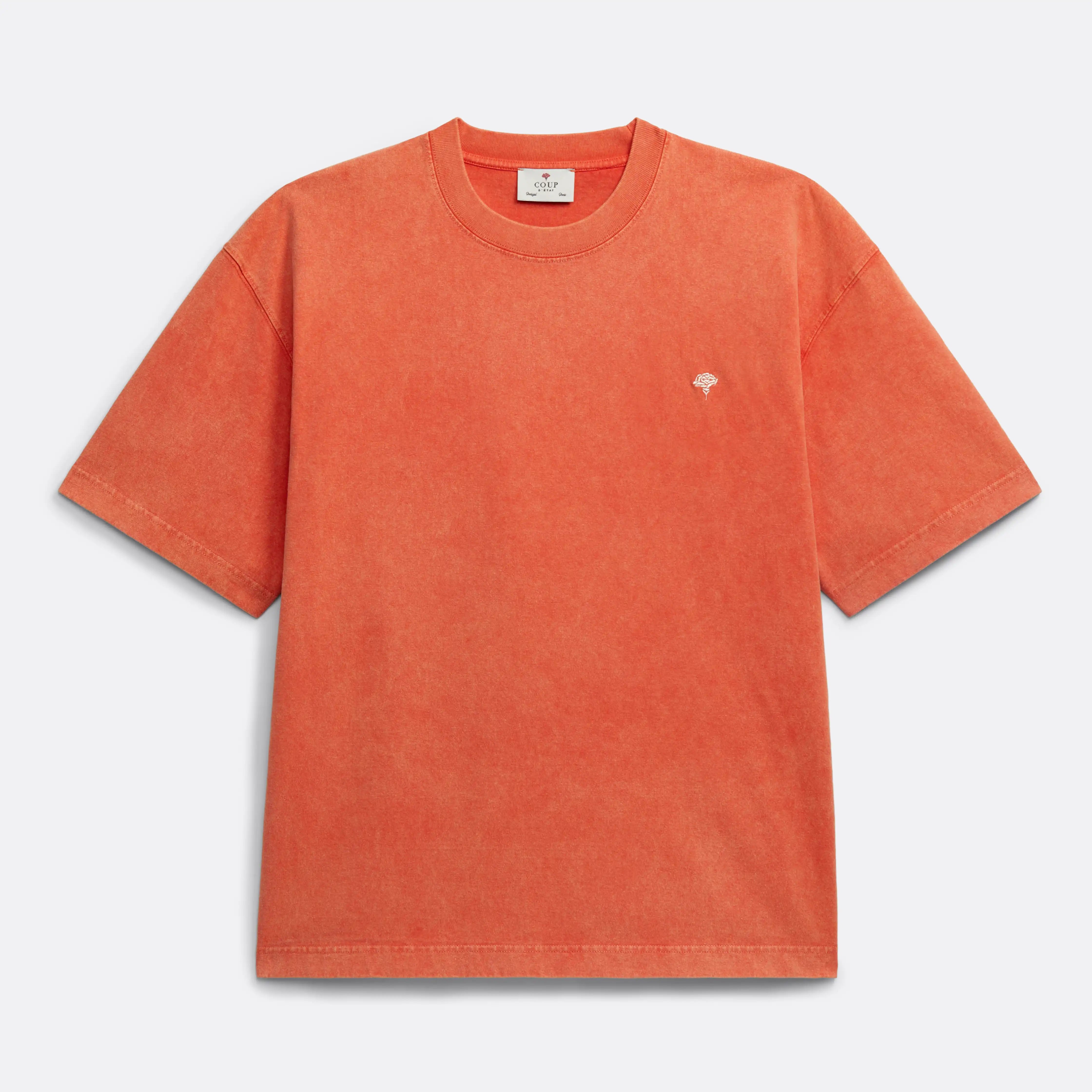 Oversize T-Shirt in washed Red - Back Print - Coup D'État Portugal