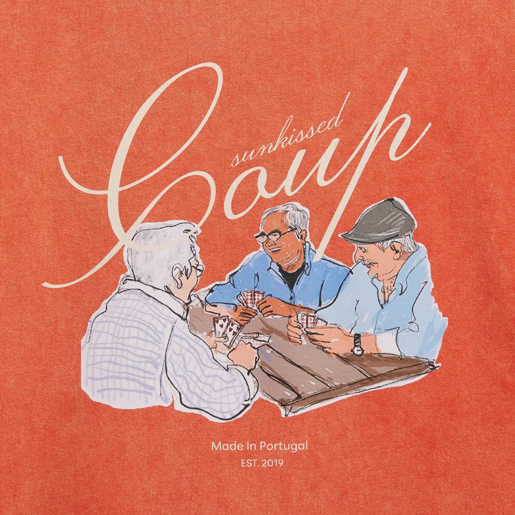 Oversize T-Shirt in washed Red - Back Print - Coup D'État Portugal