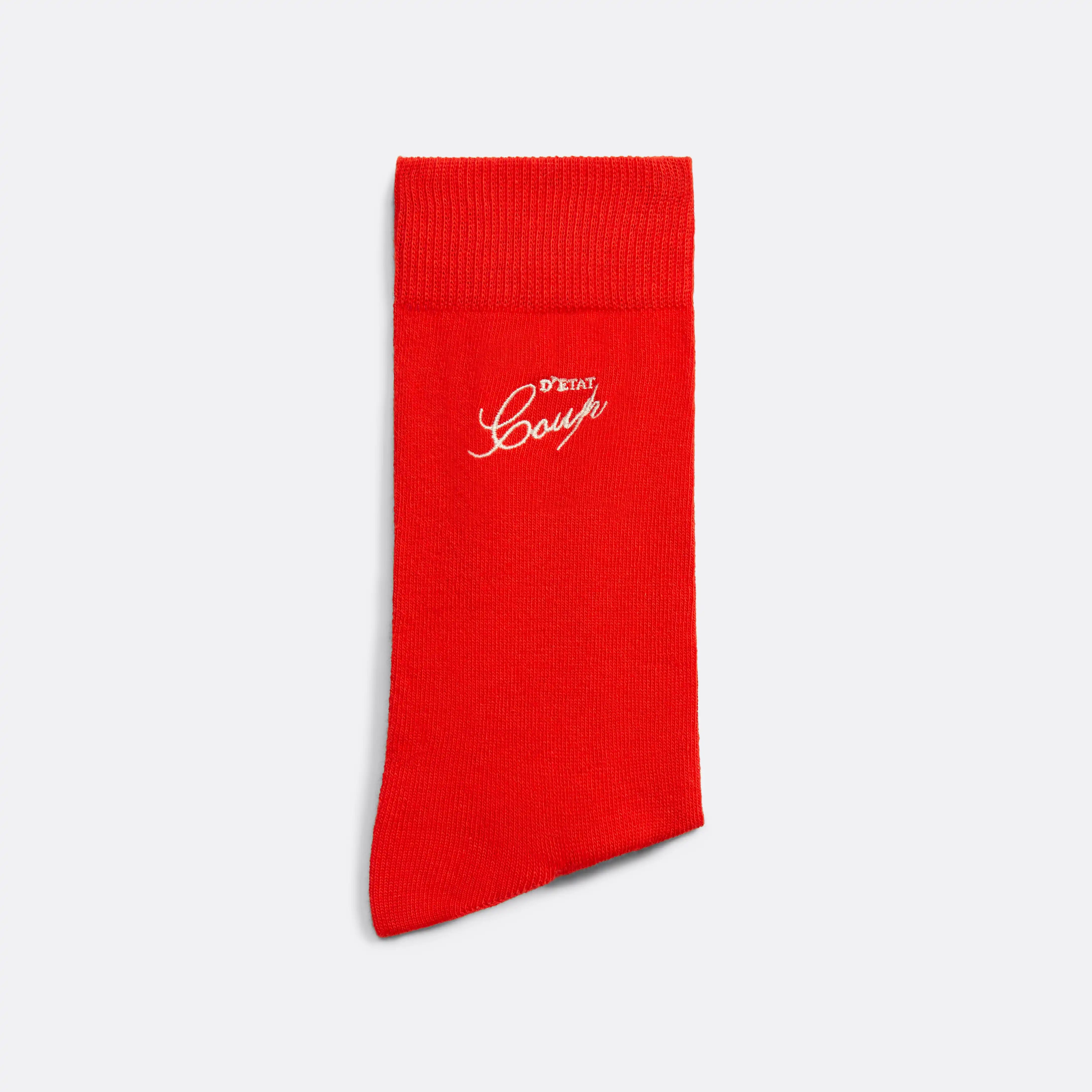 Classic Socks in Red - Embroidered - Coup D'État Portugal