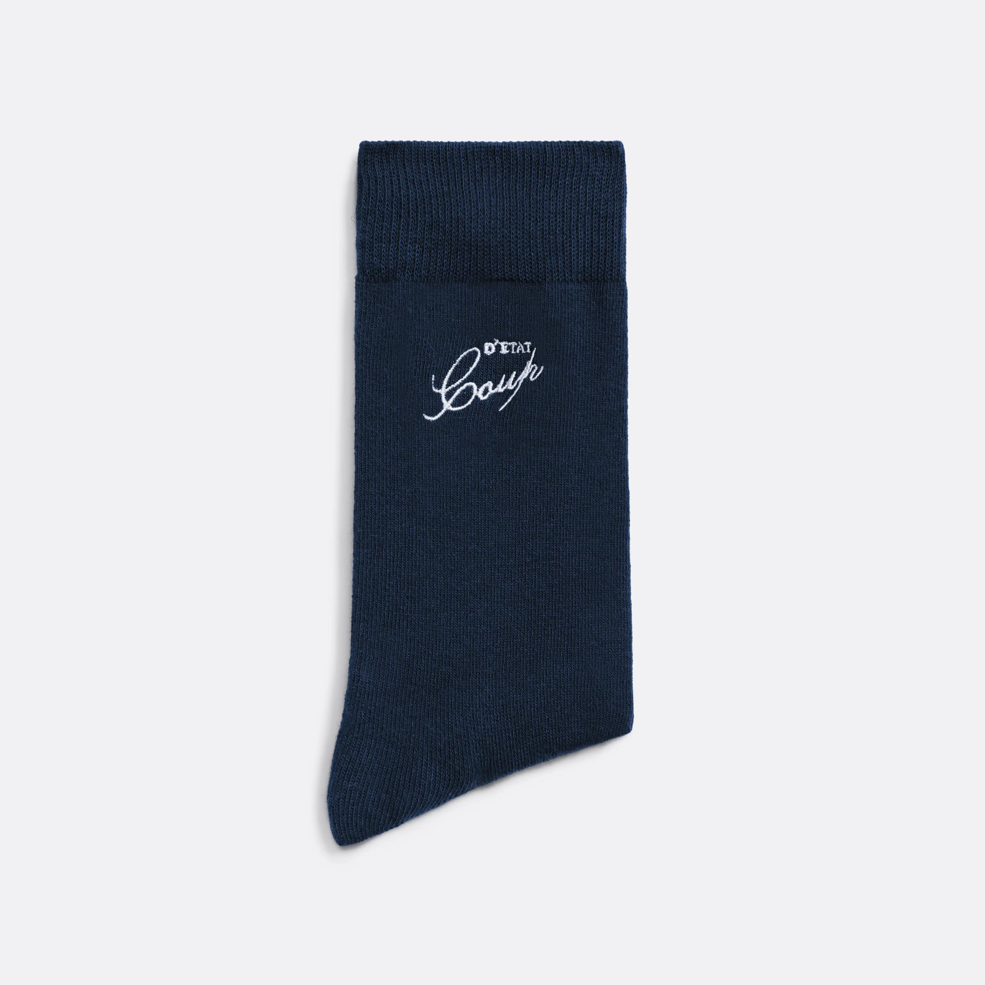 Classic Socks in navy Blue - Embroidered - Coup D'État Portugal