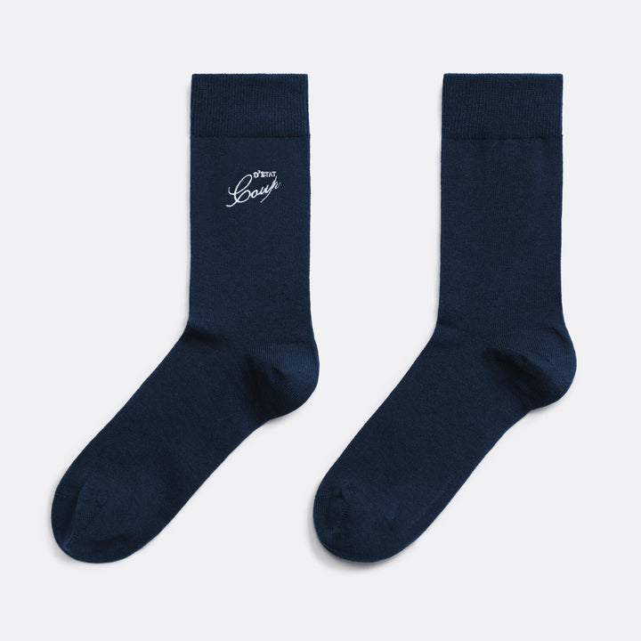 Classic Socks in navy Blue - Embroidered - Coup D'État Portugal