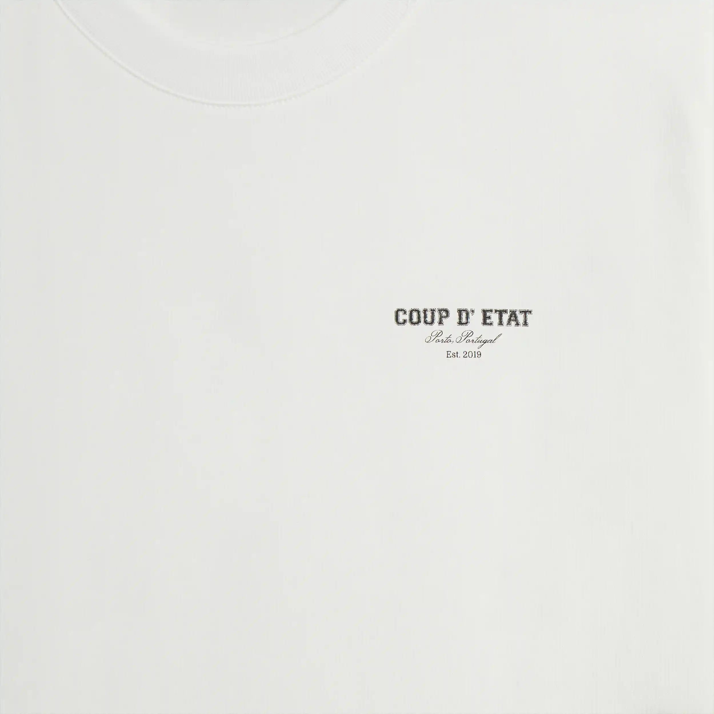 Classic T-Shirt in White  - Front Print - Coup D'État Portugal