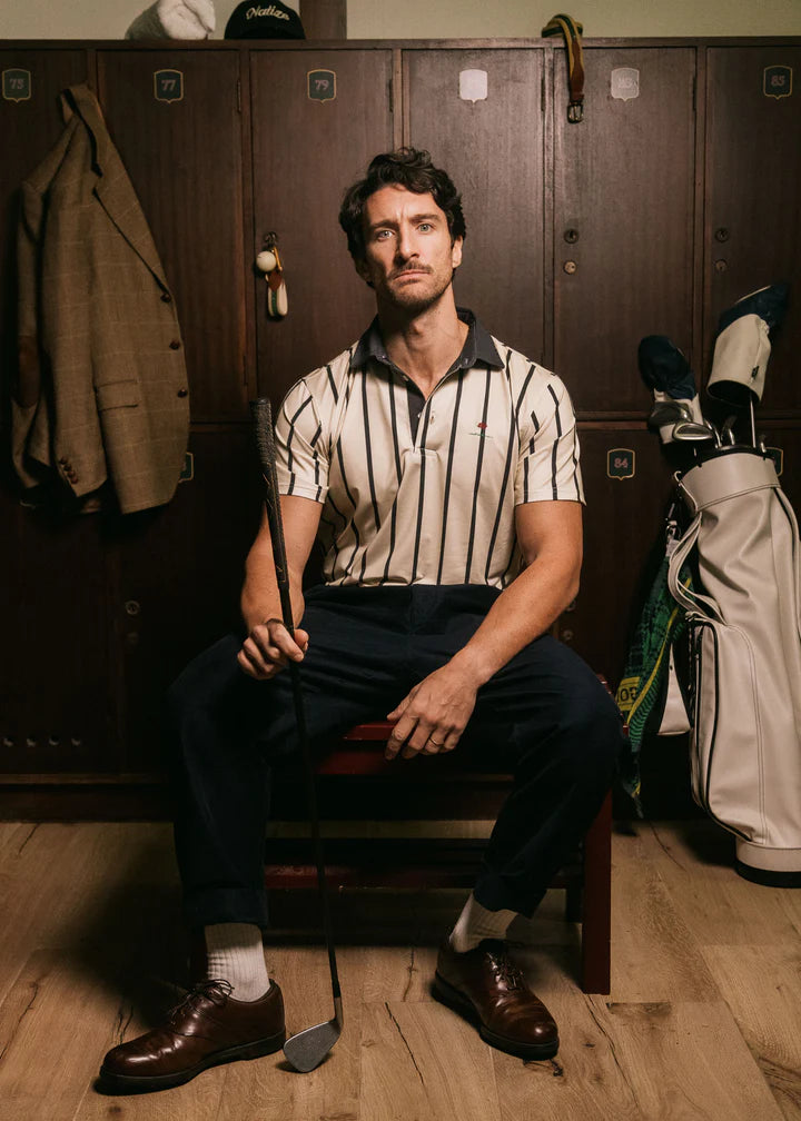 Coastal Striped Polo - Classic Polo White - Coup D'État and Matize Golf Portugal