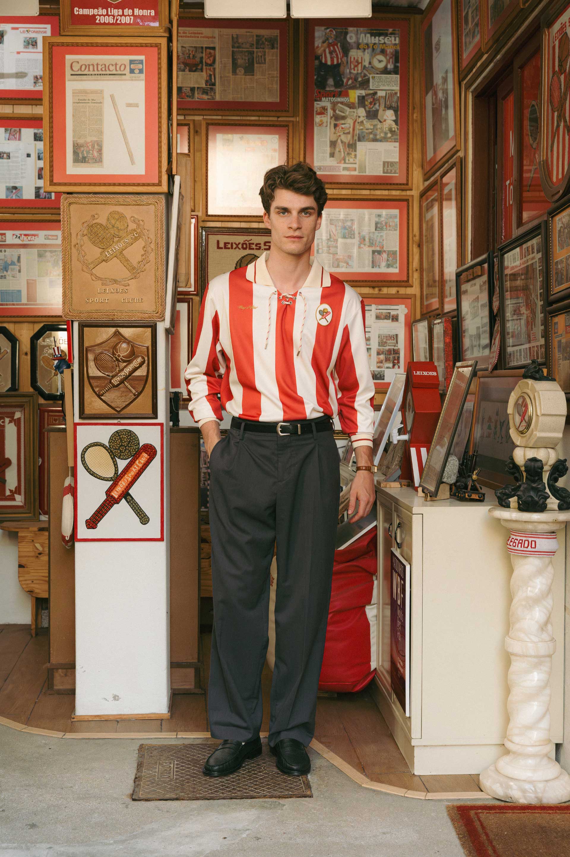 Vintage Jersey in Off-white and Red - Coup D'État and Leixões S.C. - Portugal