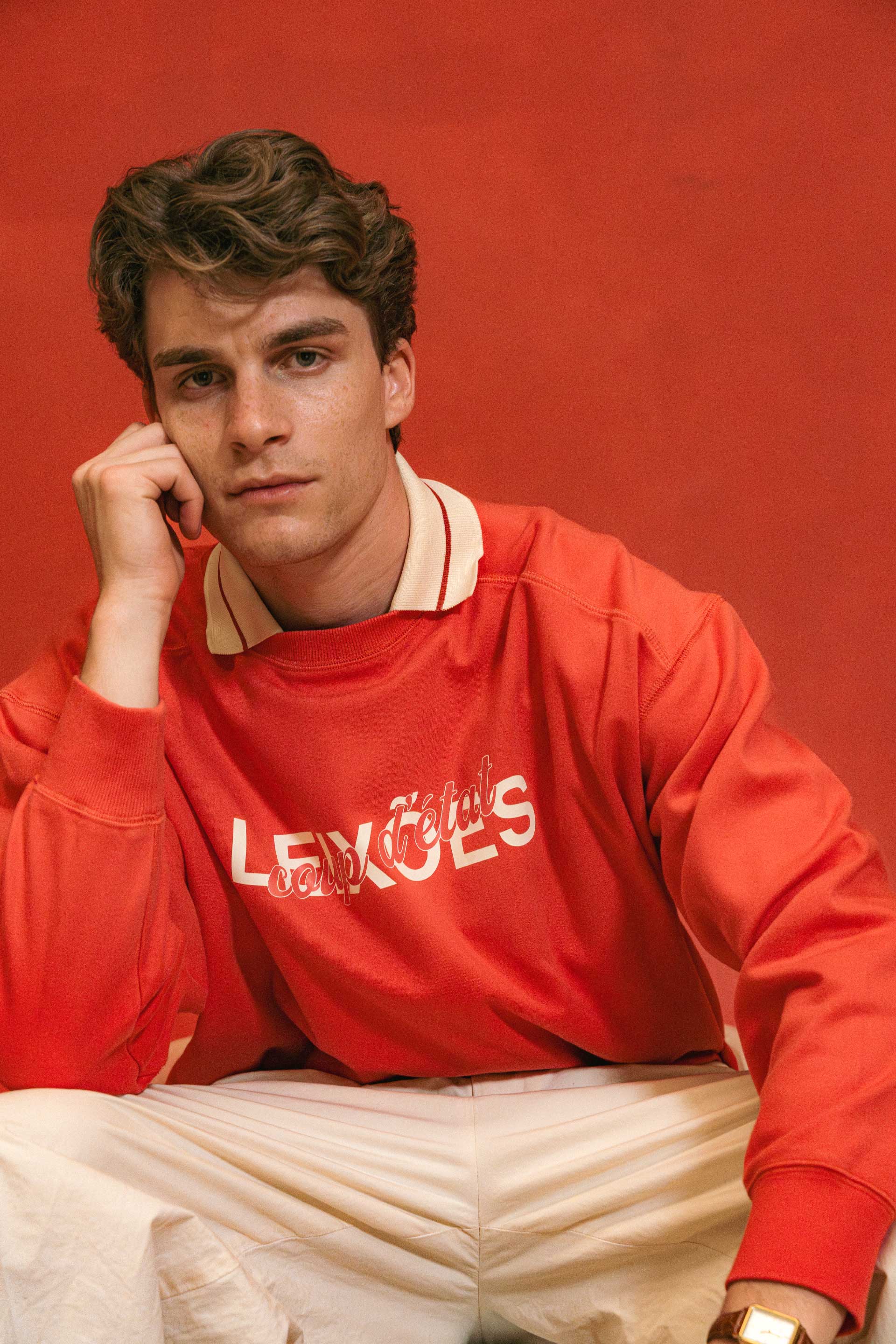 Sweatshirt in Red - Coup D'État and Leixões S.C collaboration - Male model