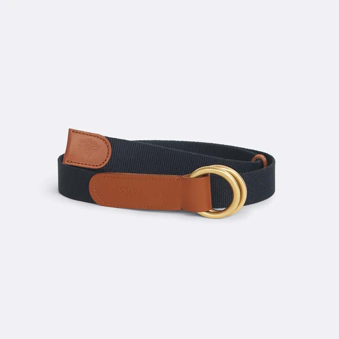 D-Ring Belt in Dark Blue Canva - Handcrafted Leather - Coup D'État Portugal