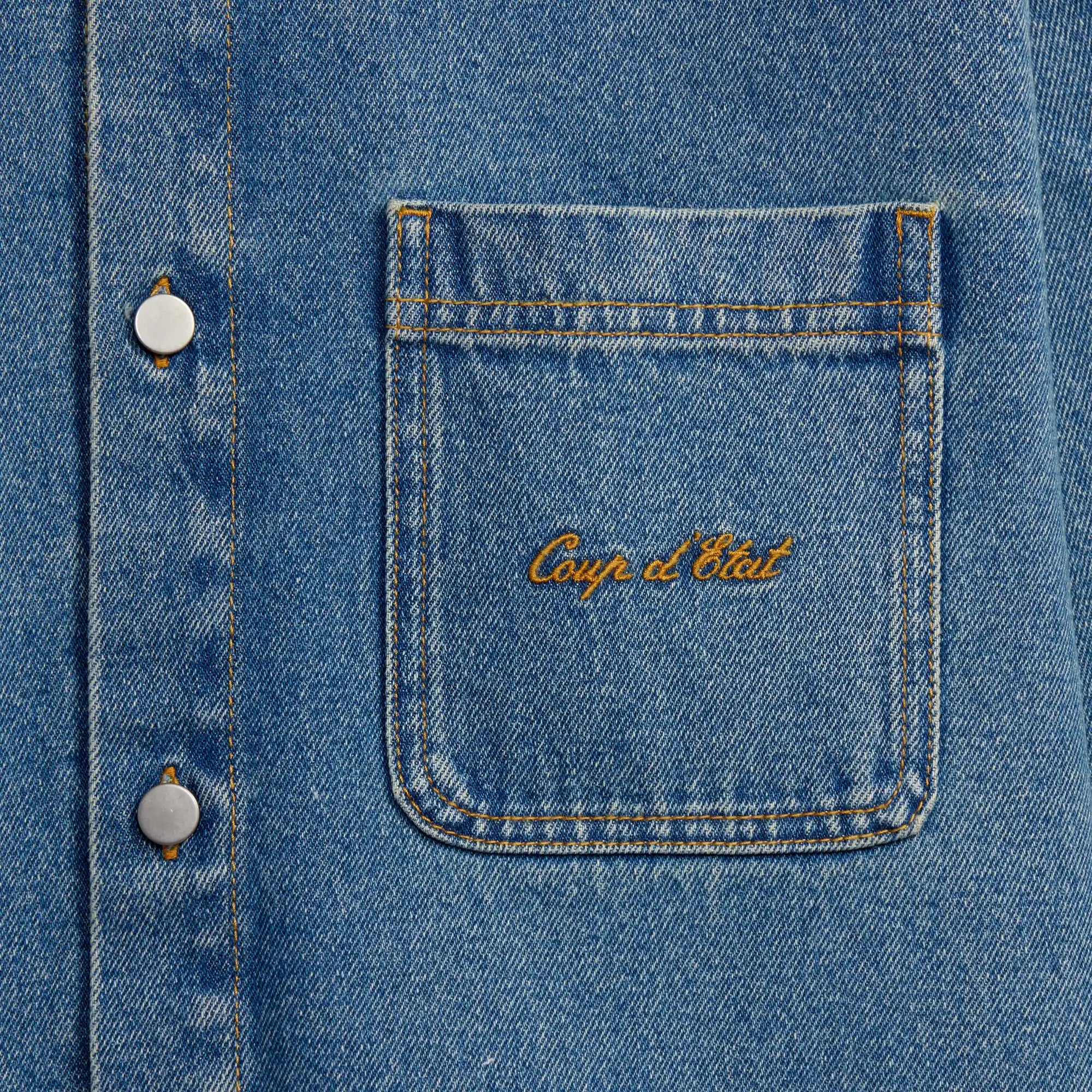 Light Denim Shirt - Front Embroidery - Coup D'État Portugal 