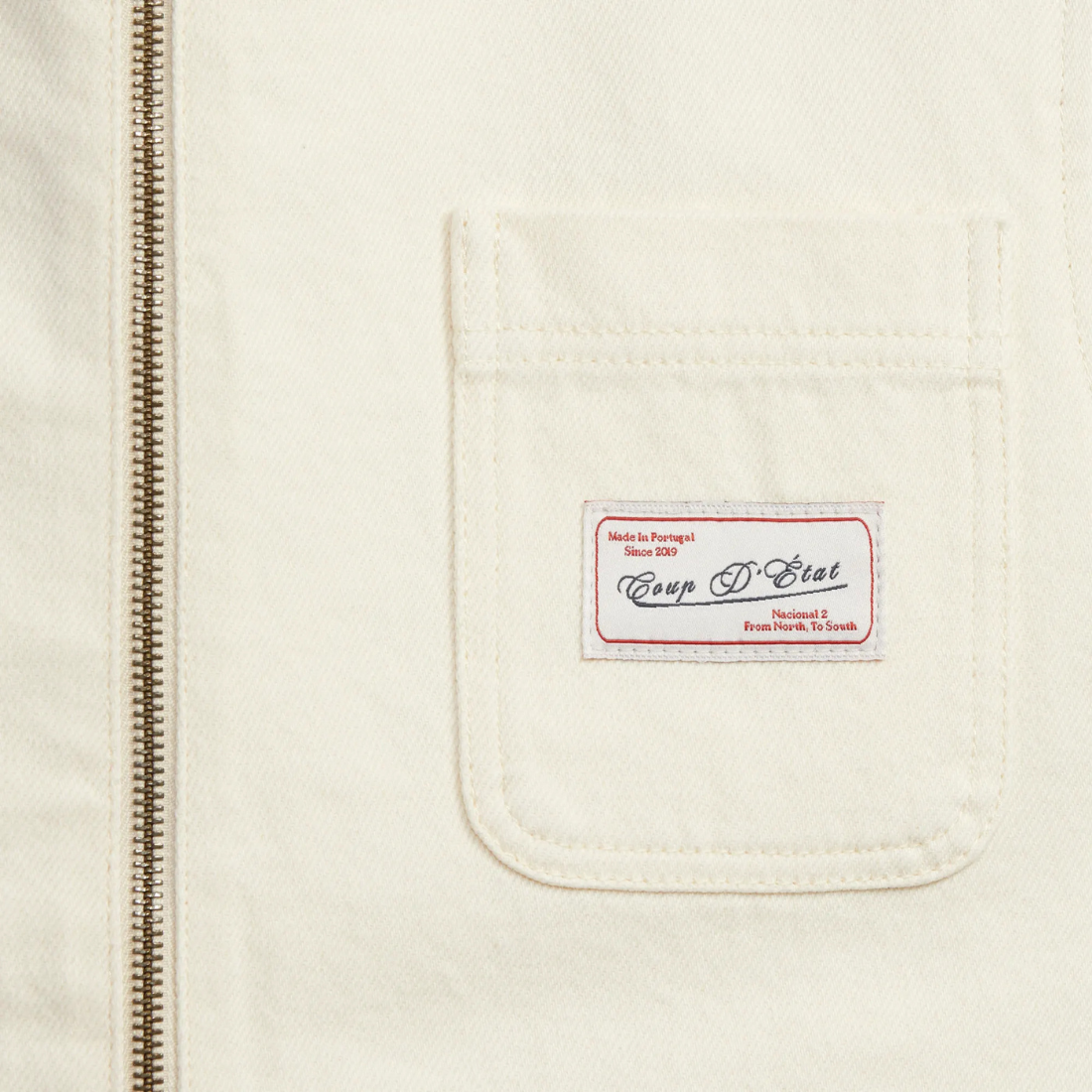 Reversible vest in Off-white and Baby blue with Overall print - Coup D'État Portugal