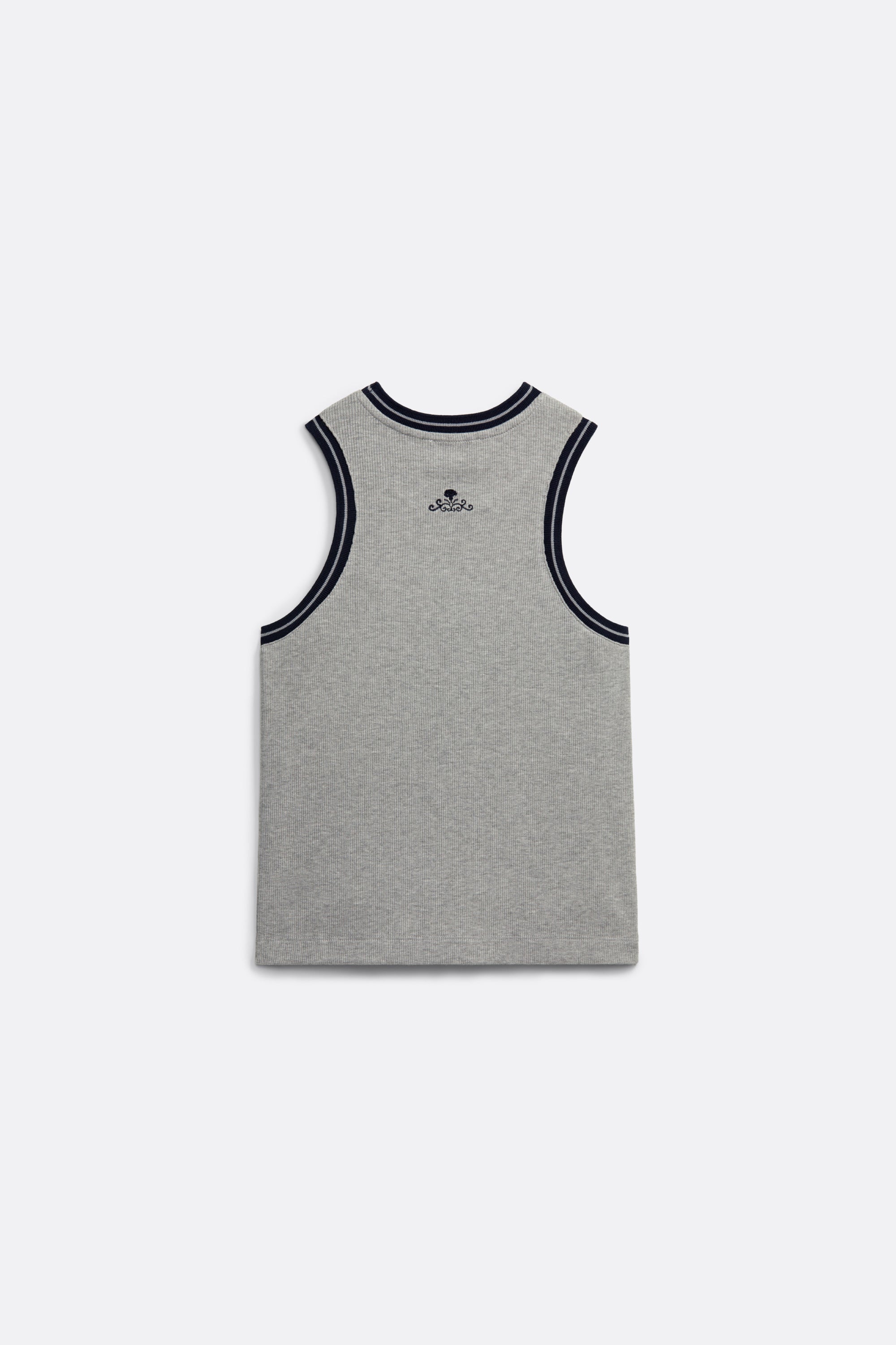 Tank Top in Gray with Navy Blue rib - Coup D'État Portugal