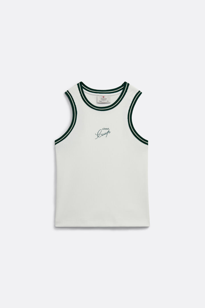 Tank Top in Gray with Navy Blue rib - Coup D'État Portugal