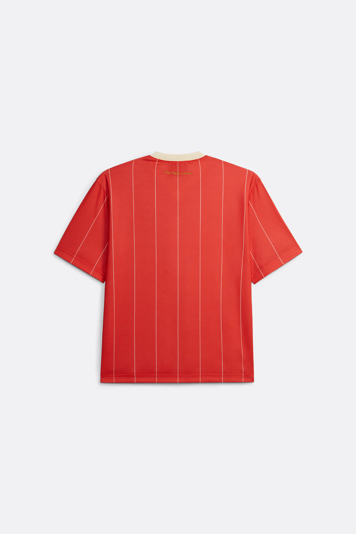 Short Sleeve Jersey in Red with Off-White stripes - Leixõe Sports Club collaboration - Coup D'État Portugal