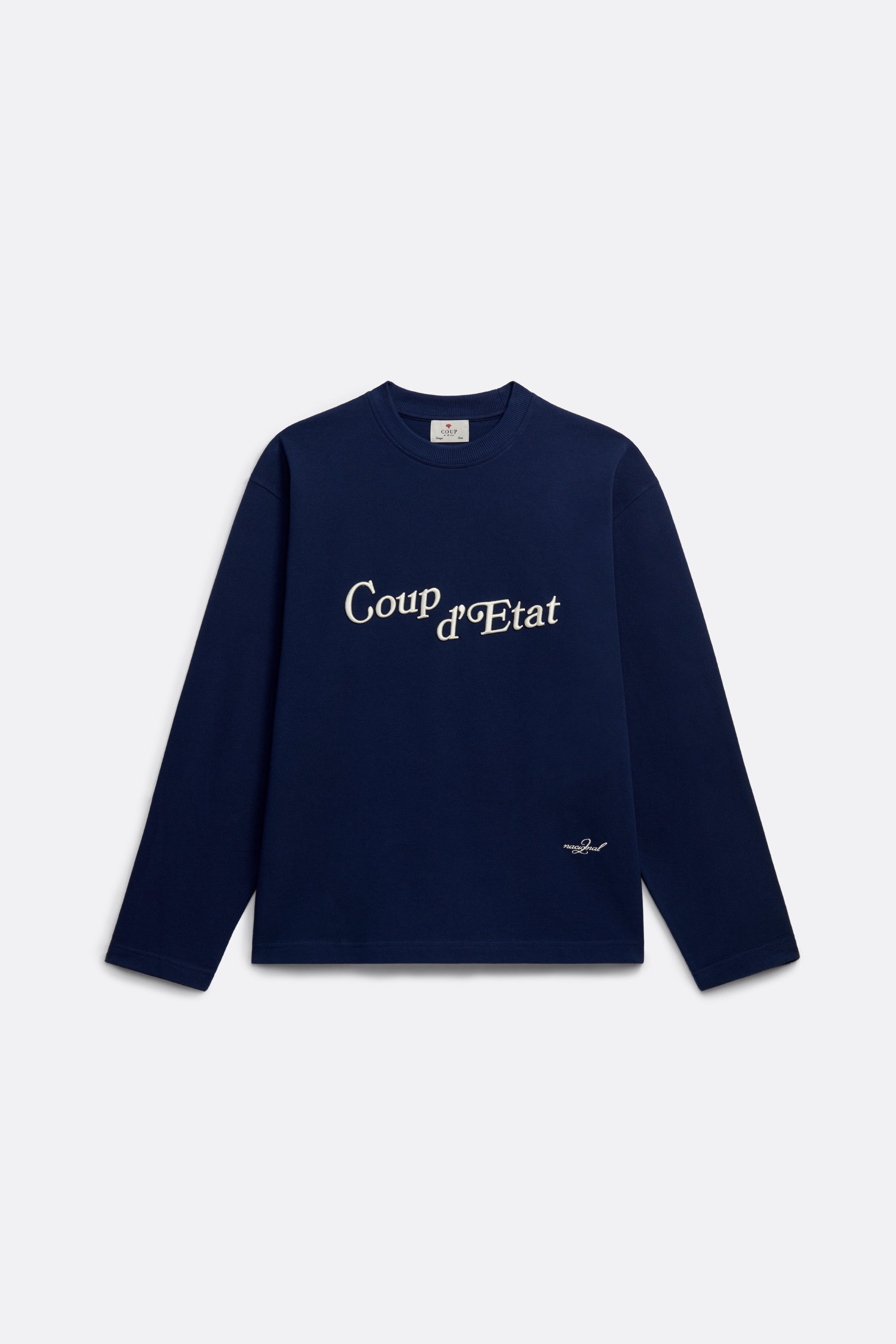 Longsleeve t-shirt in Navy Blue - Front embroidery - Coup D'État Portugal
