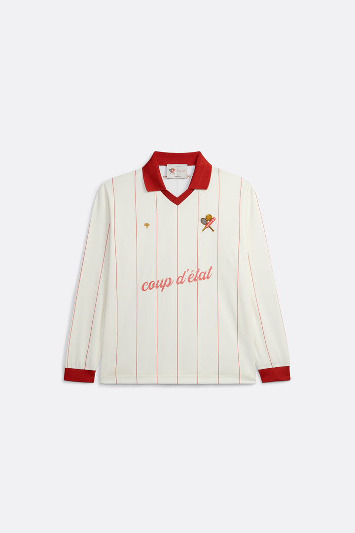 Long sleeve jersey in Off-White and Red stripes - Leixões Sports Club collaboration - Coup D'État Portugal