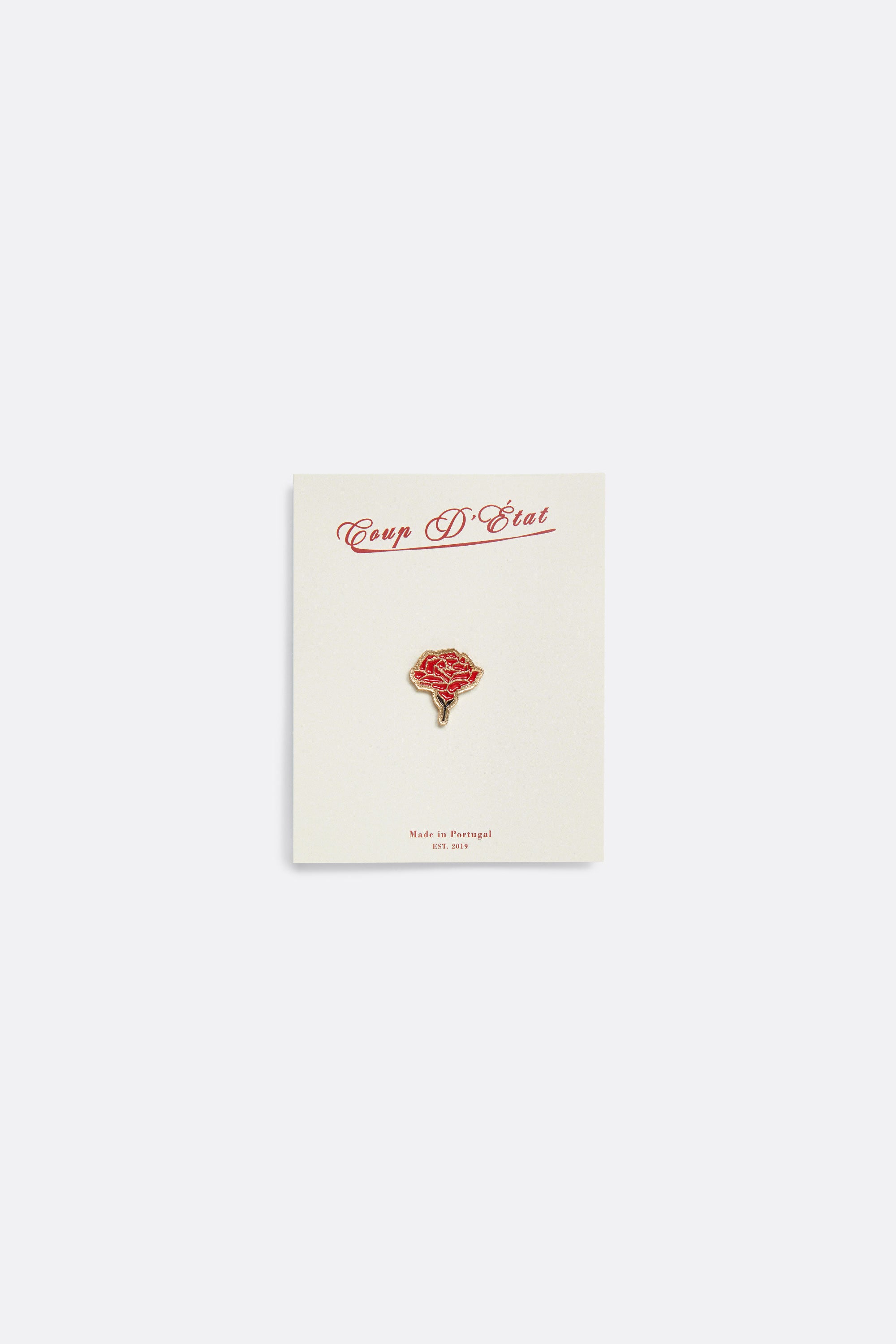 Carnation pin in Red and Gold - Coup D'État Portugal