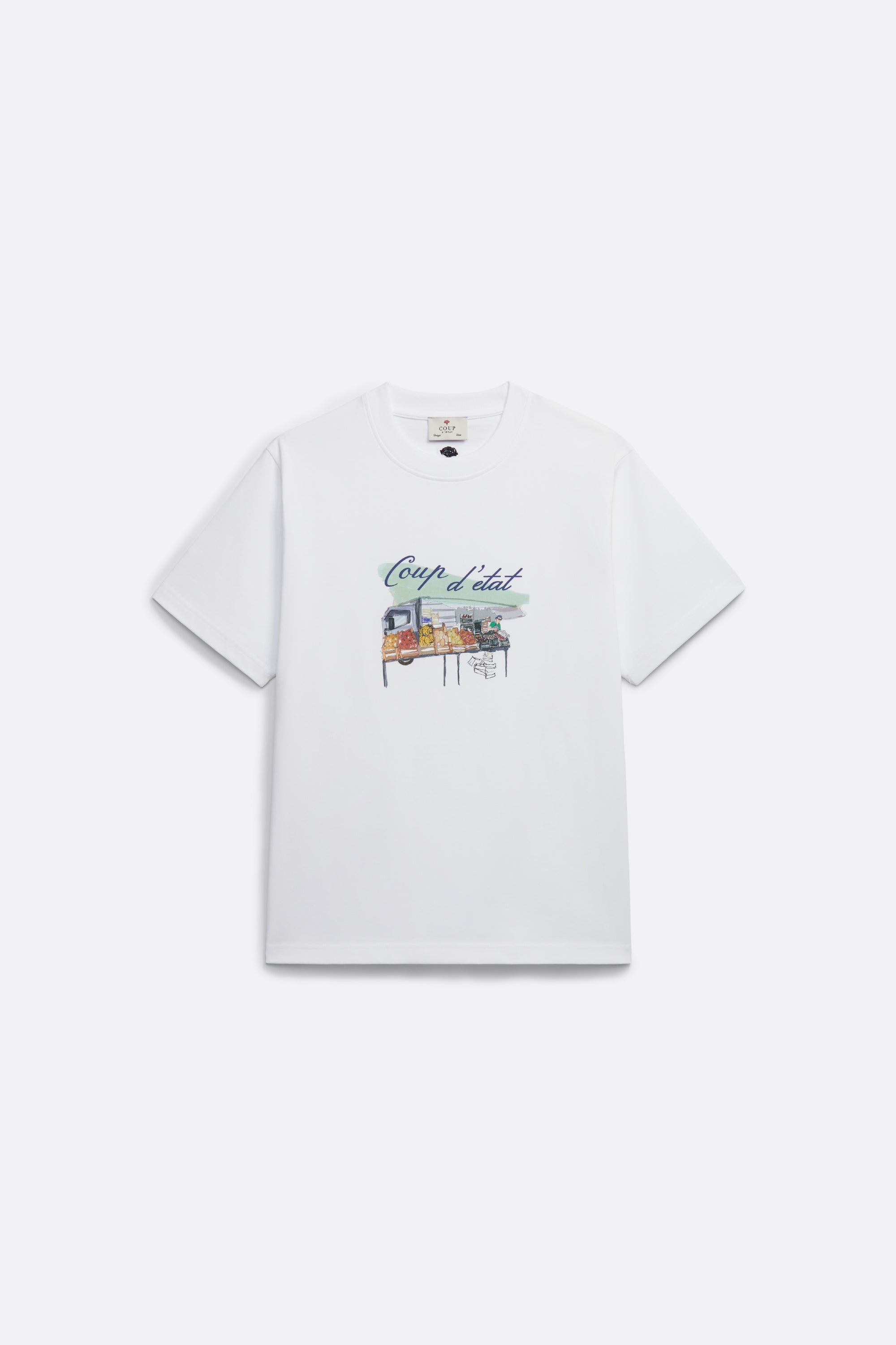 Regular T-Shirt in White - Front print - Coup D'État Portugal