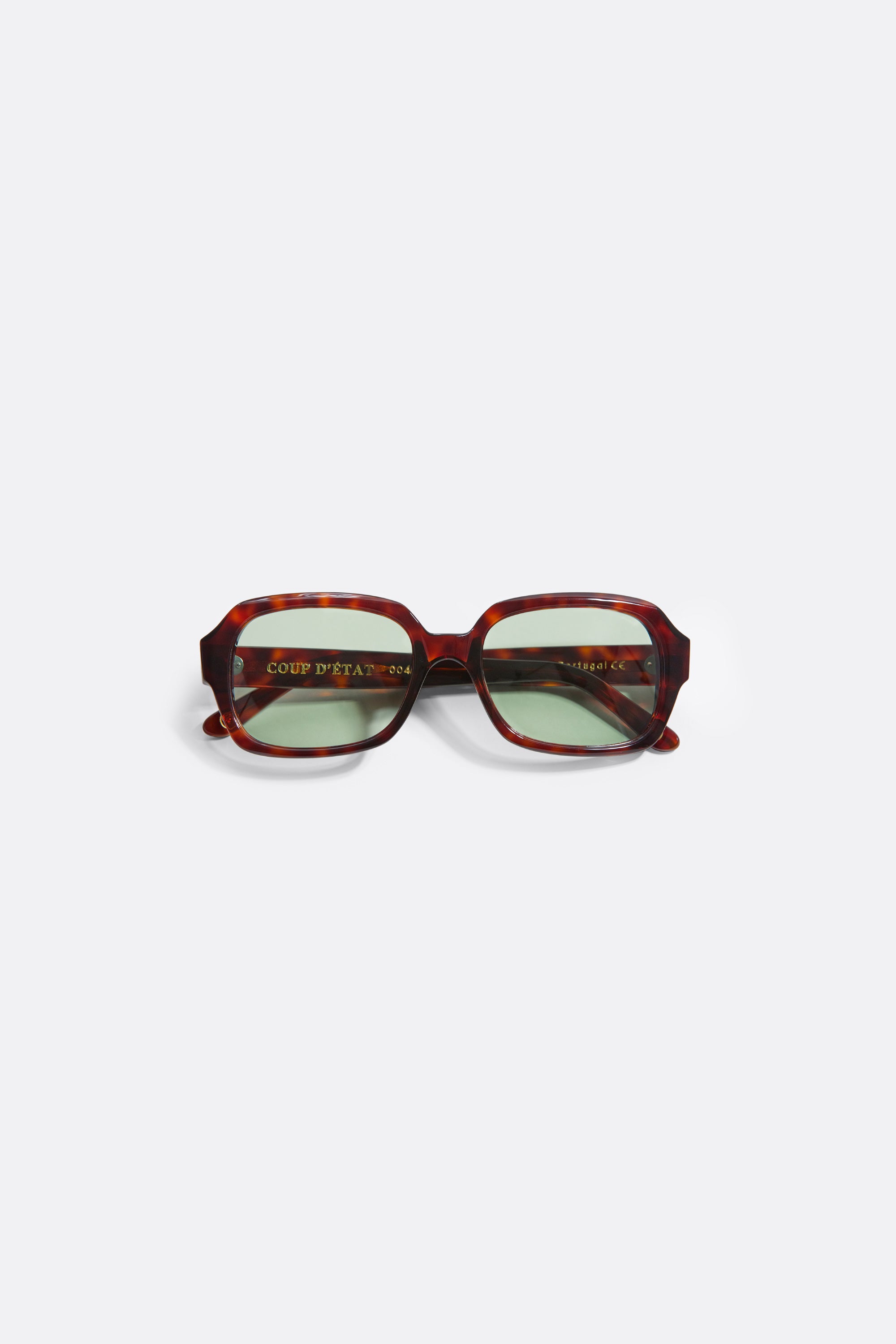 Sunglasses in Brown with Light Green lenses - Handcrafted - Coup D'État Portugal