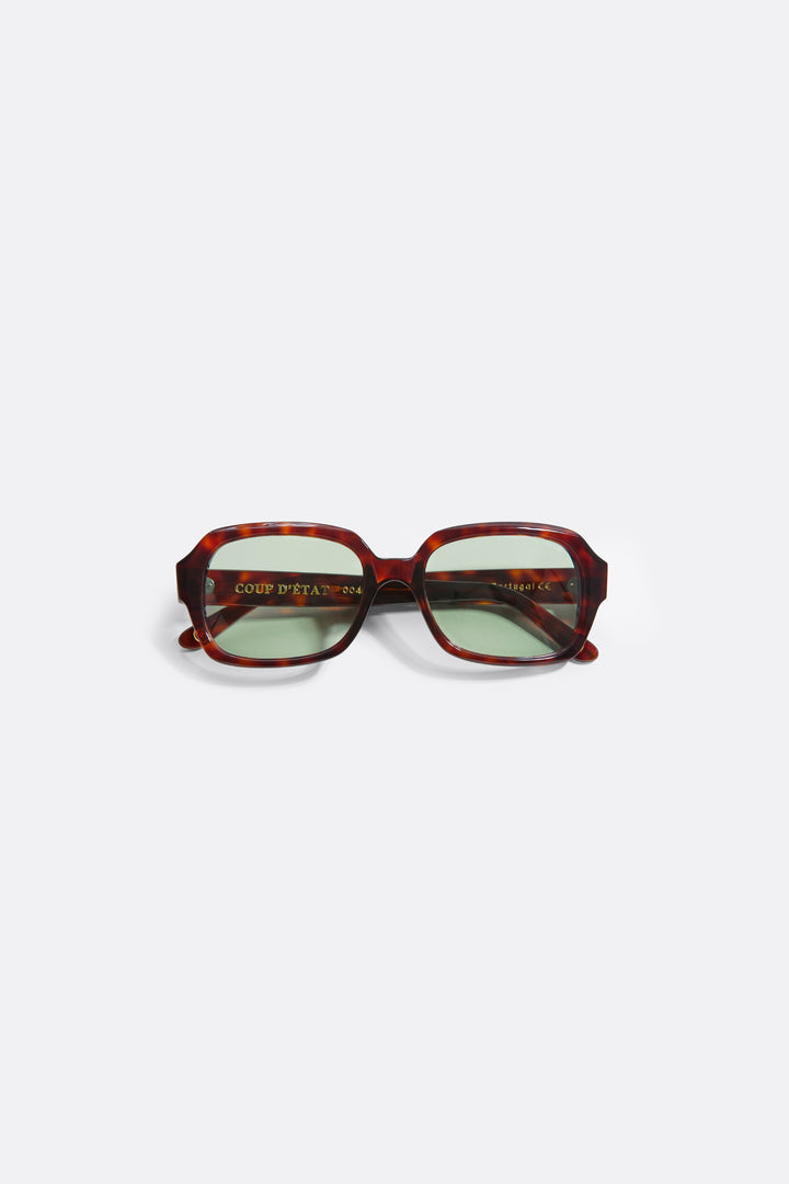 Sunglasses in Turtoise Print - Light Green lenses - Coup D'État Portugal