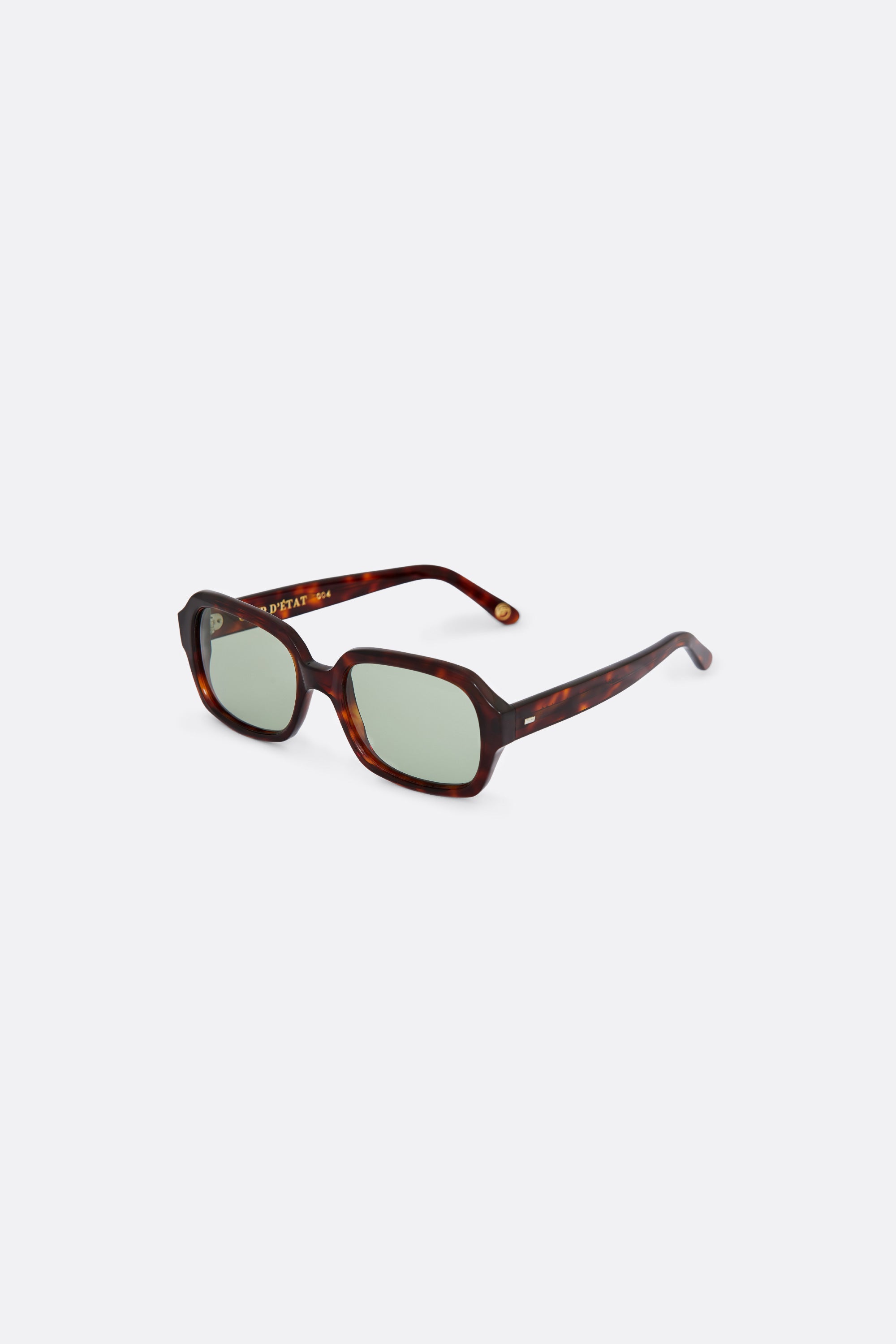 Sunglasses in Brown with Light Green lenses - Handcrafted - Coup D'État Portugal