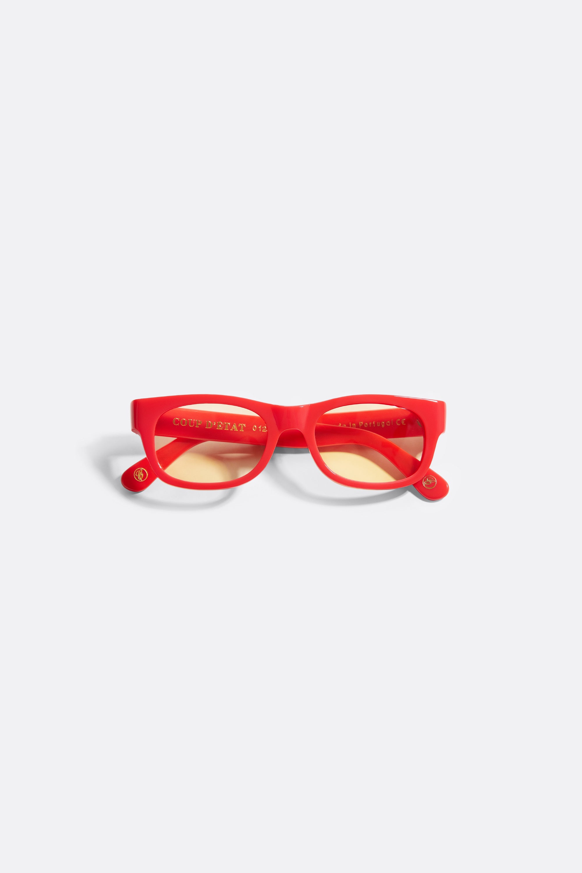 Sunglasses in Red with amber lenses - Handcrafted - Coup D'État Portugal