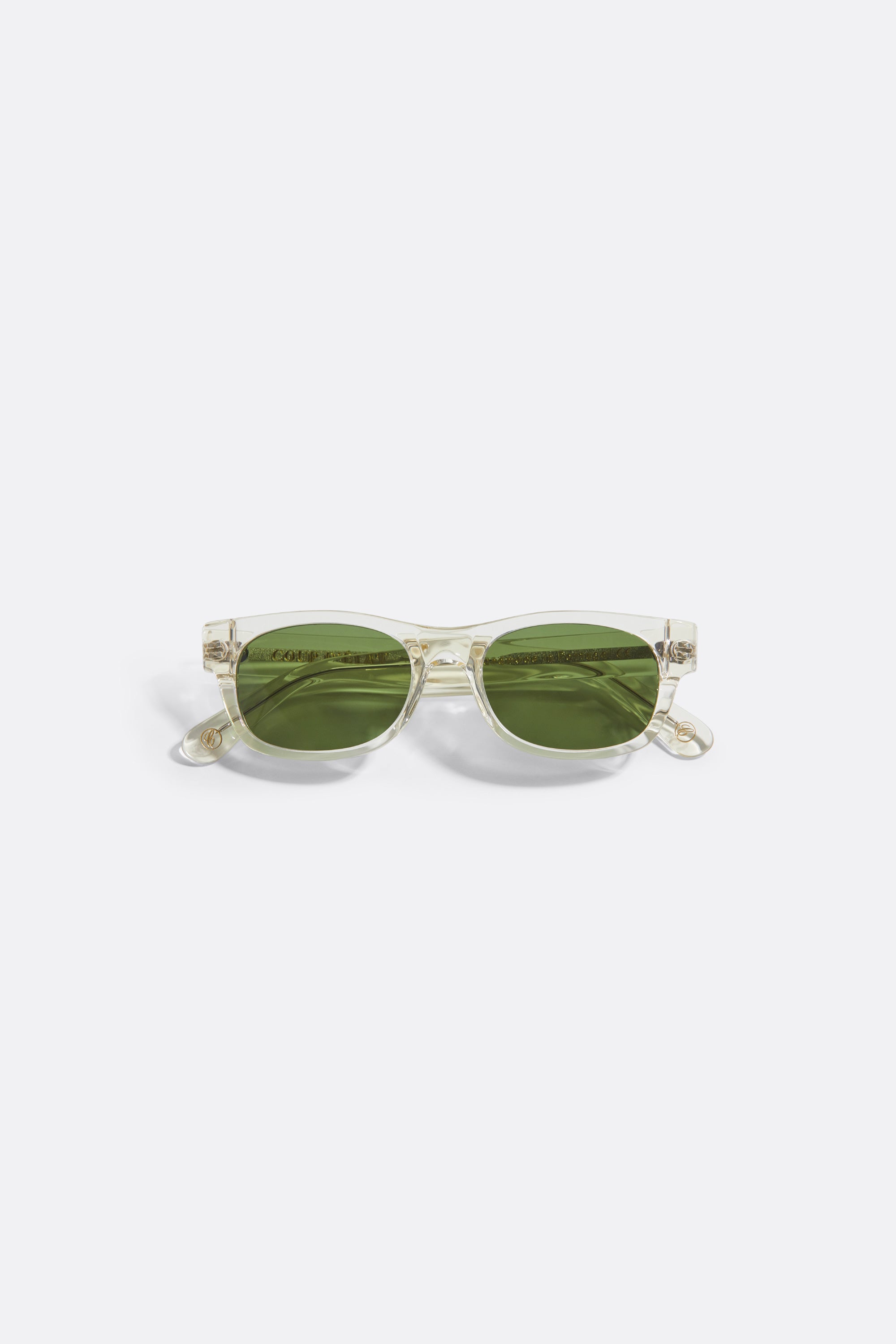 Clear sunglasses with dark Green lenses - Handcrafted - Coup D'État Portugal