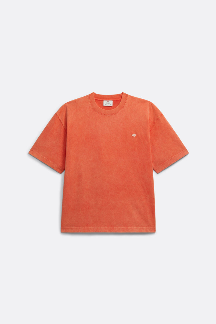 Oversize T-Shirt in washed Red - Back Print - Coup D'État Portugal