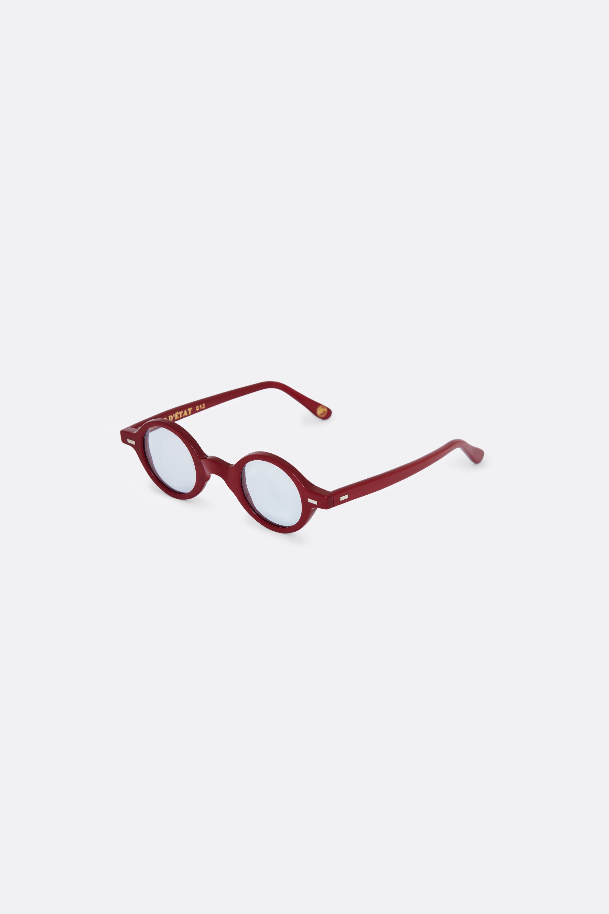 Sunglasses in Bordeaux with light blue lenses  Handcrafted - Coup D'État Portugal