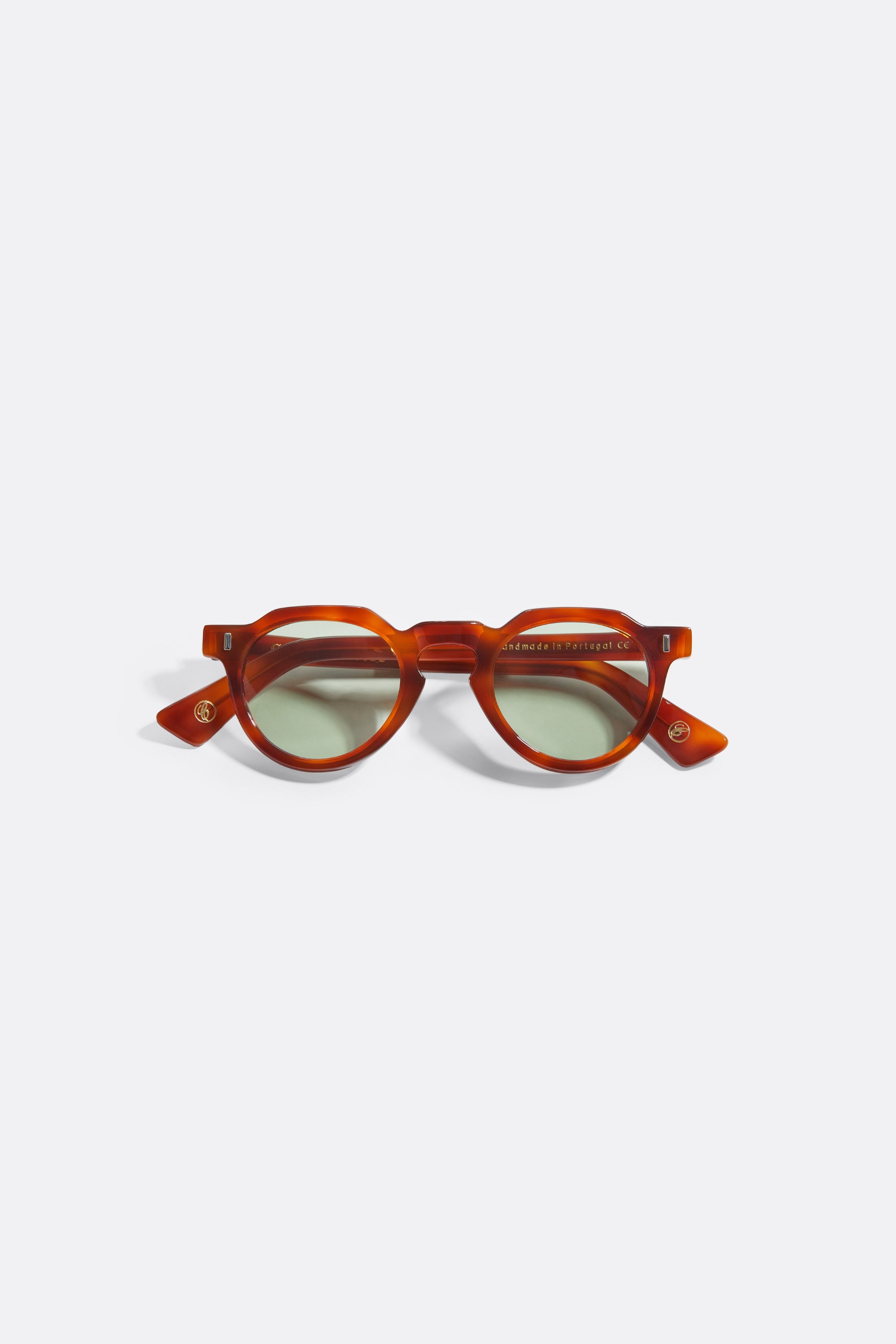 Sunglasses in Brown with light Green lenses - Handcrafted - Coup D'État Portugal
