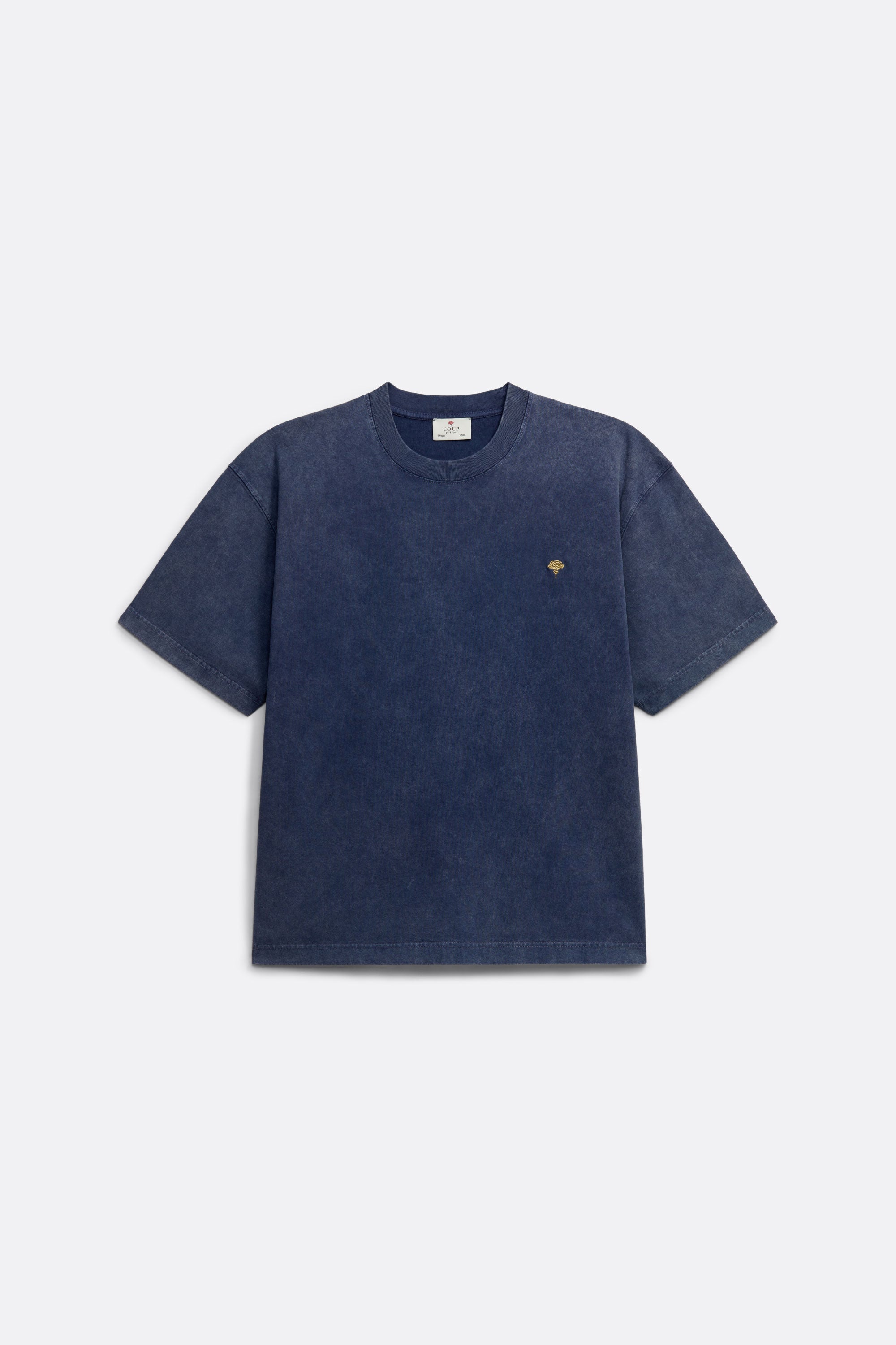 Oversize T-Shirt in washed Navy Blue - Back print - Coup D'État Portugal