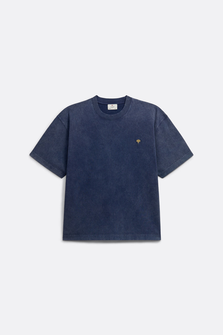 Oversize T-Shirt in washed Navy Blue - Back print - Coup D'État Portugal